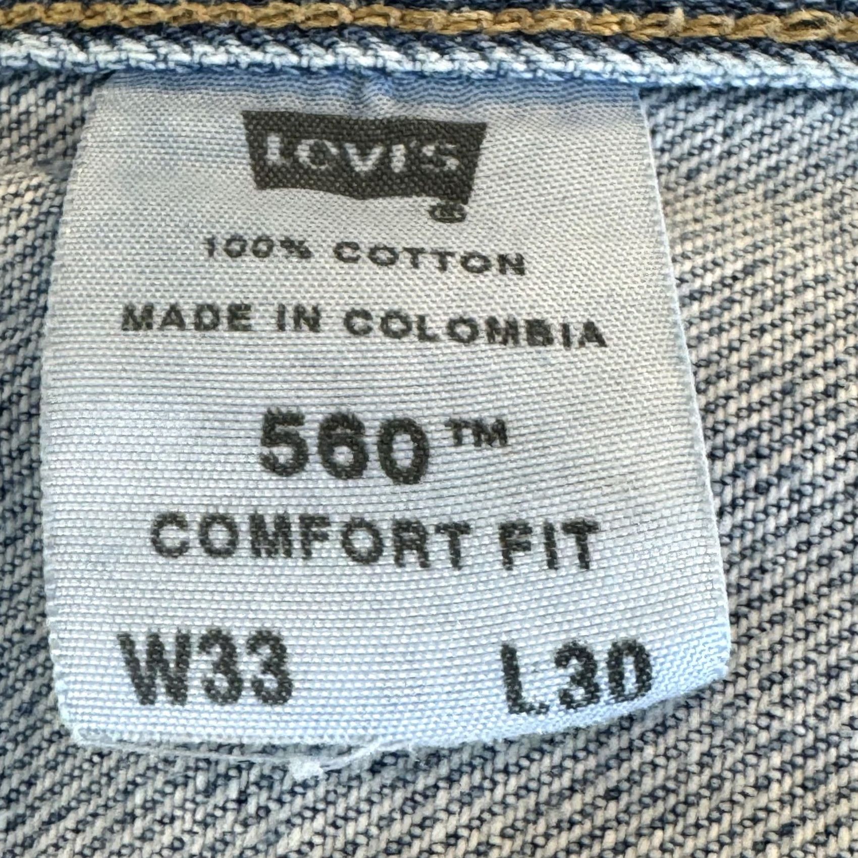 Levi's VINTAGE Levis 560 Jeans Mens 33x30 Comfort Fit Relaxed Tapered Denim Y2K 90s Size US 33 - 7 Thumbnail