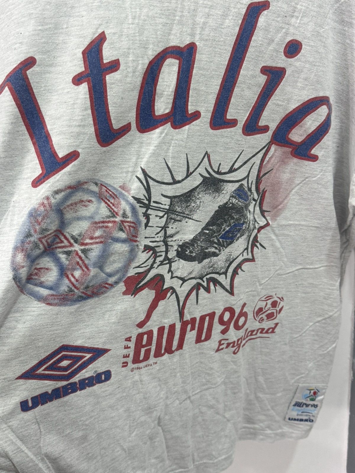 Umbro vintage UMBRO - euro eufa 1996 england italia tshirt Size US XL / EU 56 / 4 - 3 Thumbnail