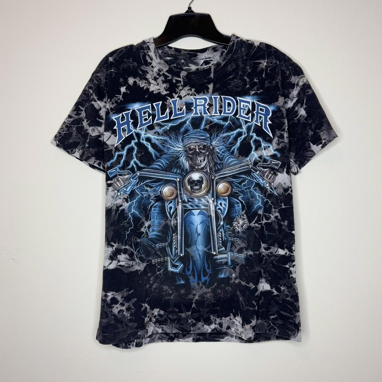 Designer Vintage Hell Rider AOP Motorcycle Tee with Distressed Design Size US M / EU 48-50 / 2 - 1 Thumbnail