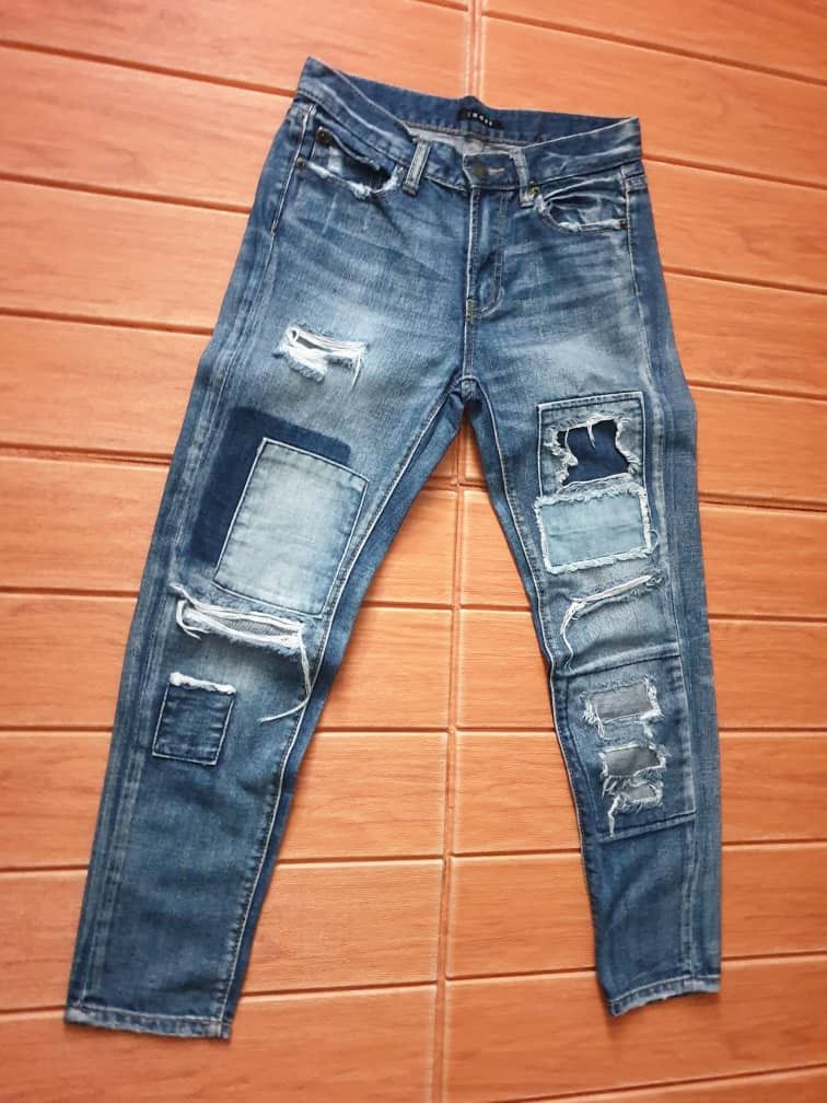 PPFM Igni Japanese brand patchwork distressed punk rock jeans Size US 28 / EU 44 - 7 Thumbnail