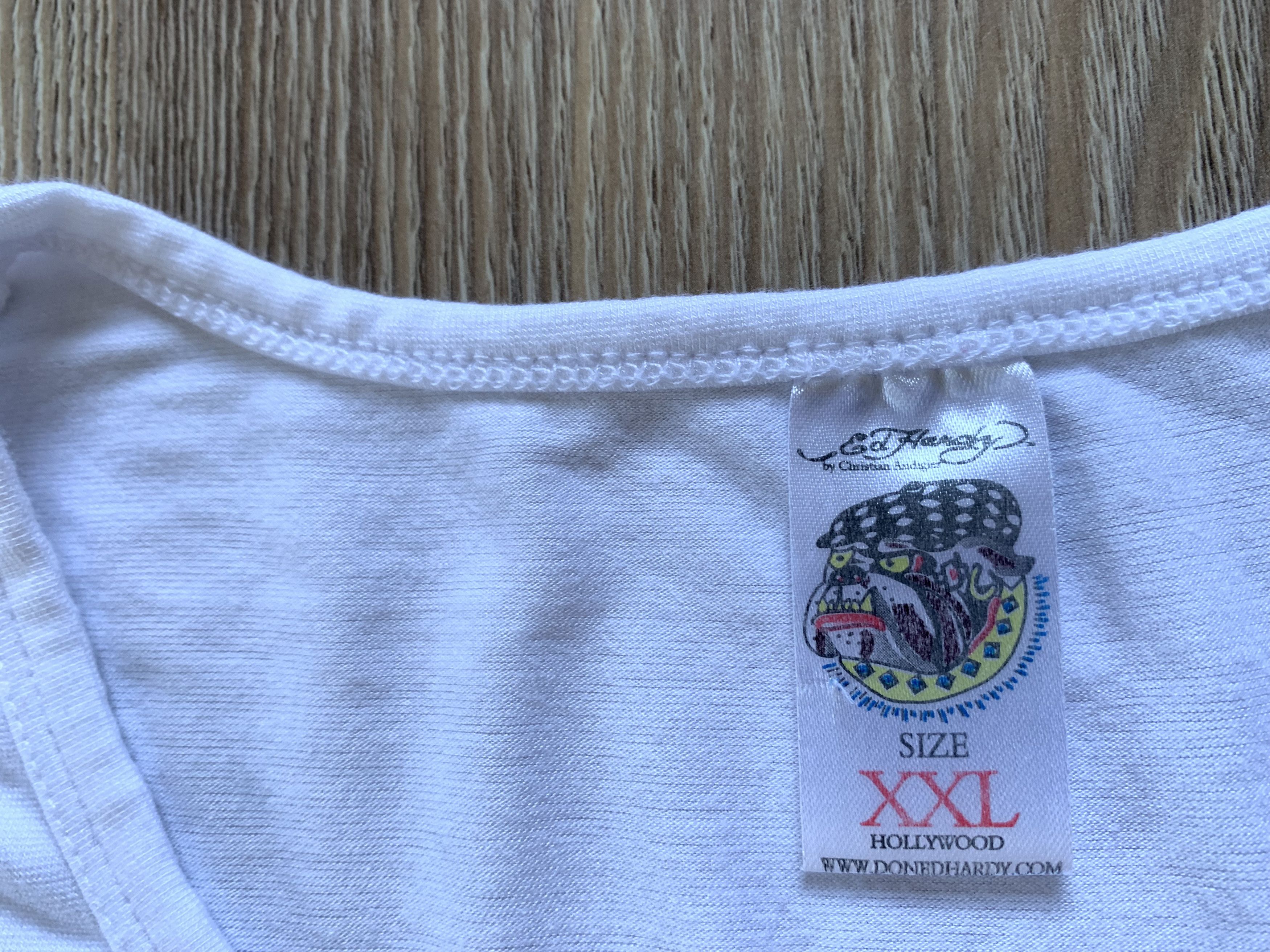 Ed Hardy × Vintage Ed Hardy White Womens Printed T-Shirt Size XXL / US 16-18 / IT 52-54 - 8 Thumbnail