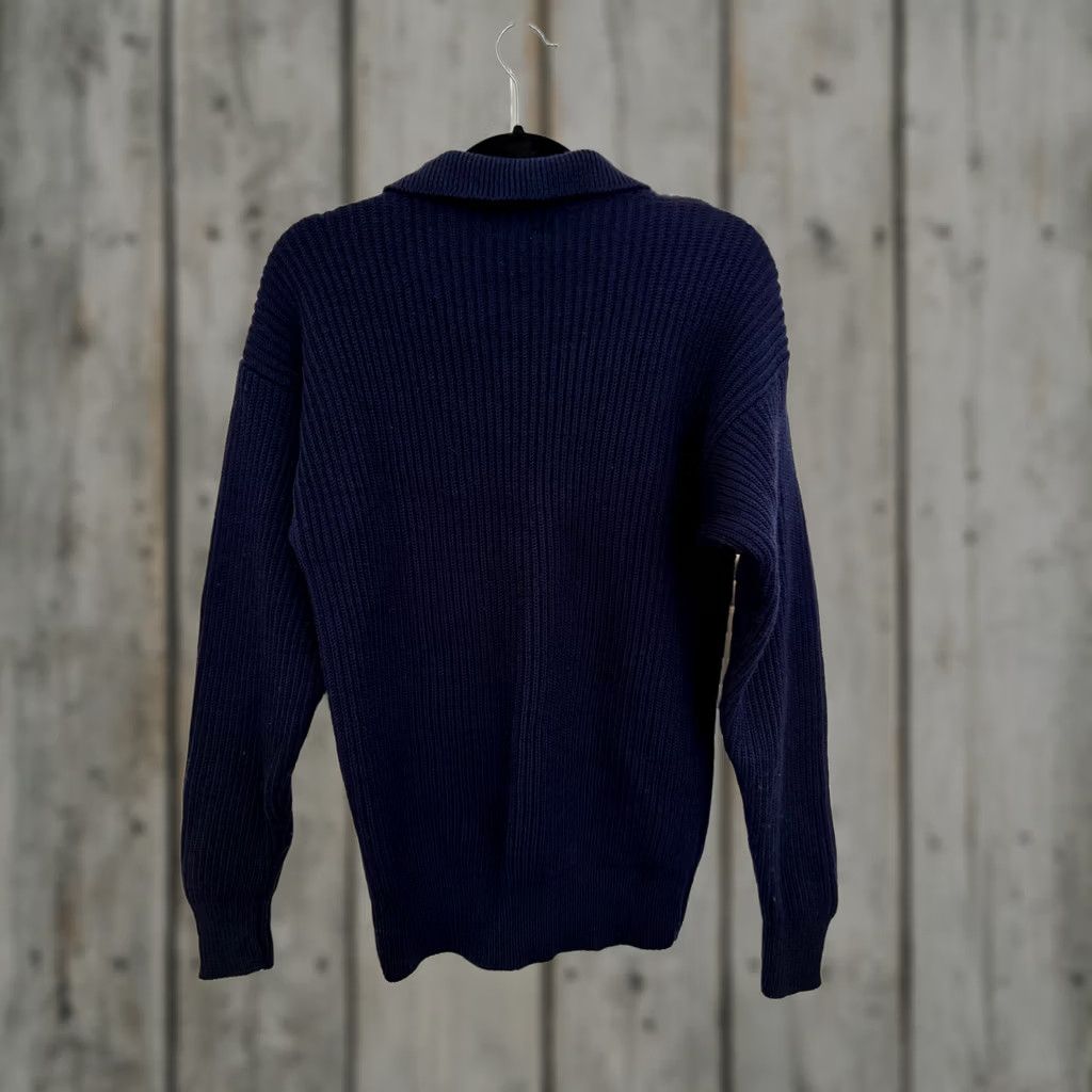 Gap VINTAGE Gap Polo Knit Long Sleeve Navy Blue Wool Oversized Pullover S Men Small Size Size US S / EU 44-46 / 1 - 1 Thumbnail