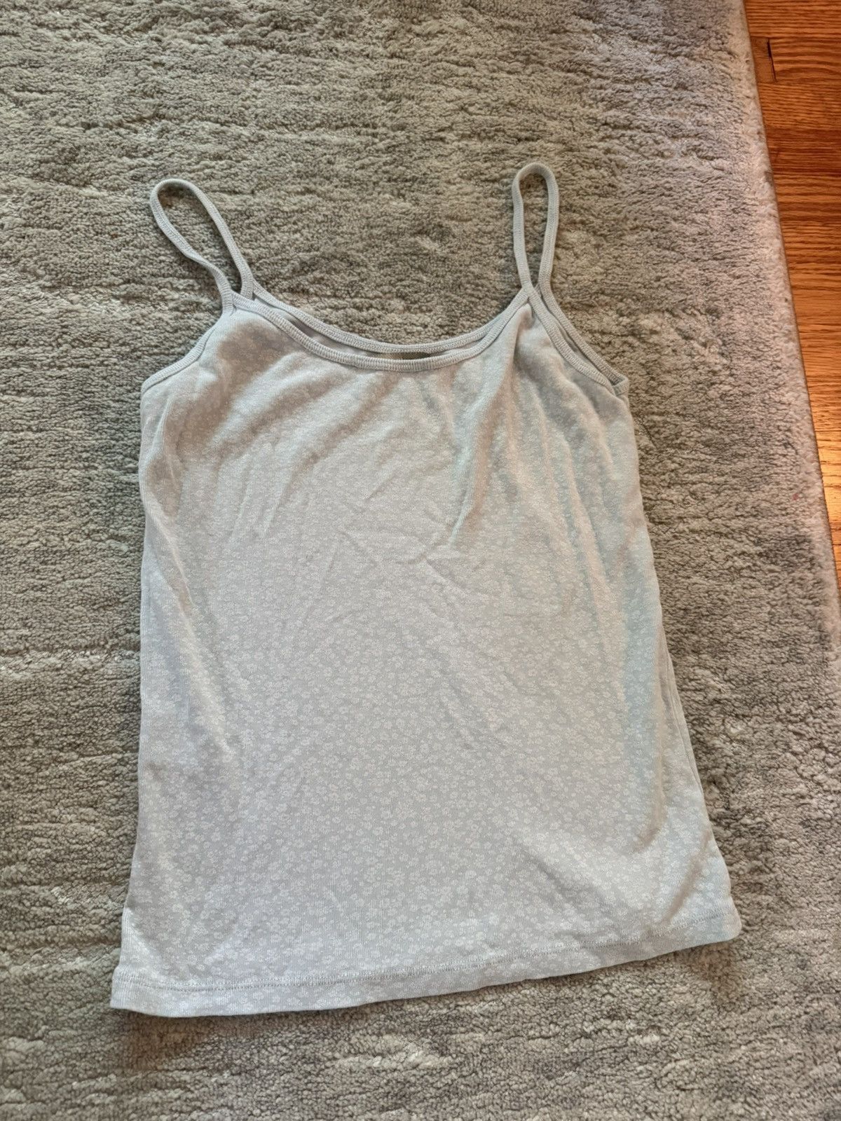 Brandy Melville Brandy Melville top light blue with white flowers Size ONE SIZE - 2 Thumbnail