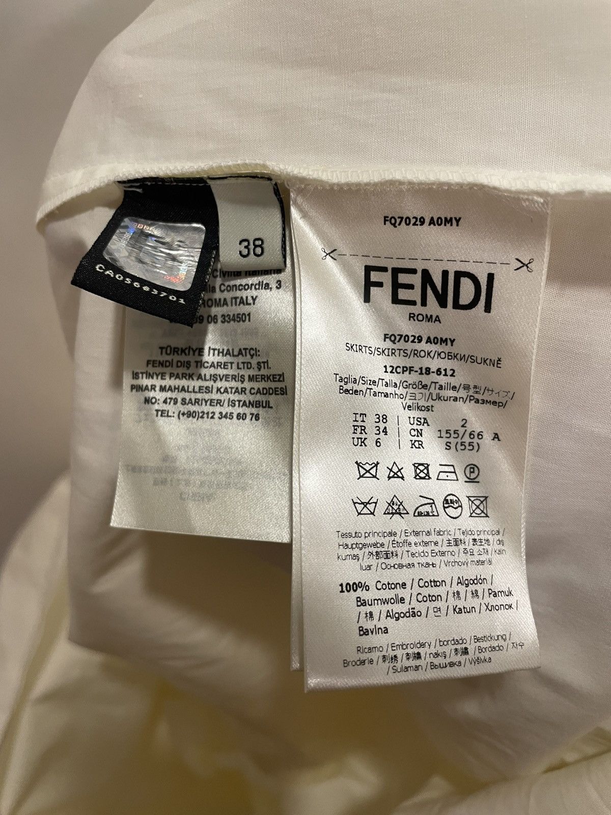Fendi FENDI Taffeta and broderie anglaise flared skirt Size 24" / US 00 / IT 34 - 7 Thumbnail