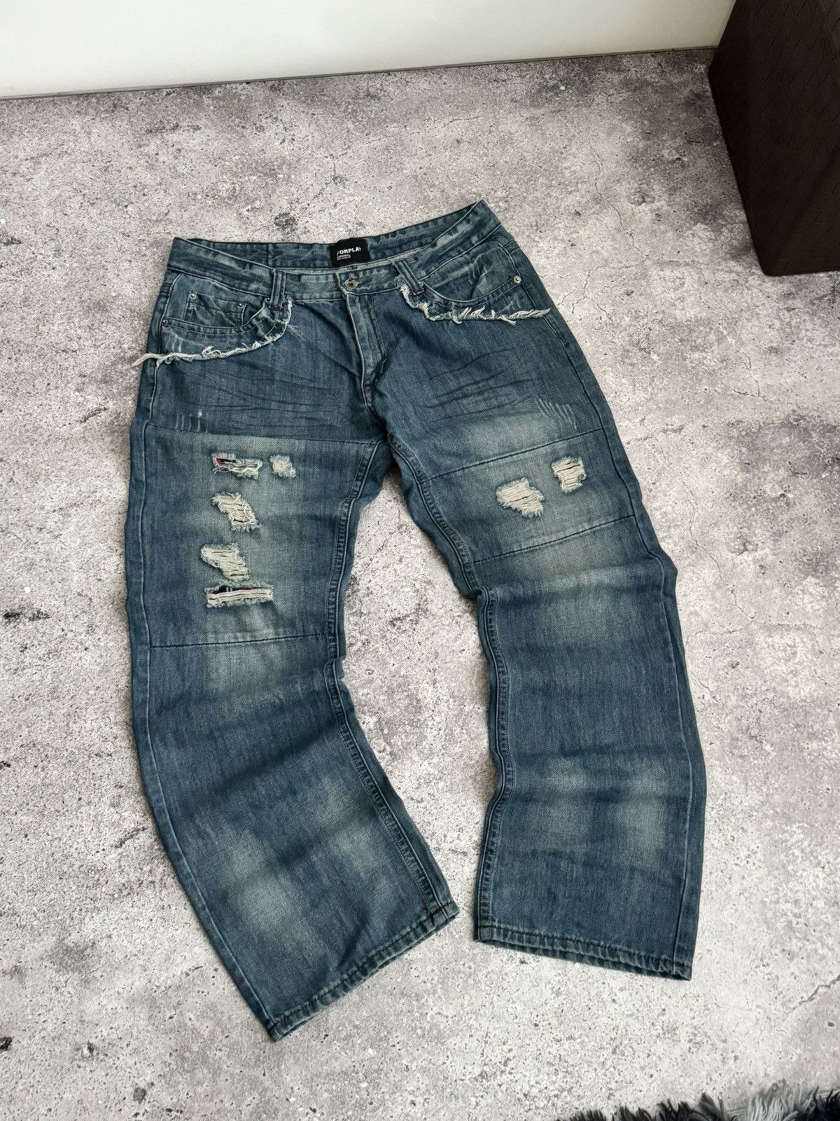 Vintage Vintage Y2K distressed Diesel style baggy pants Size US 34 / EU 50 - 3 Thumbnail