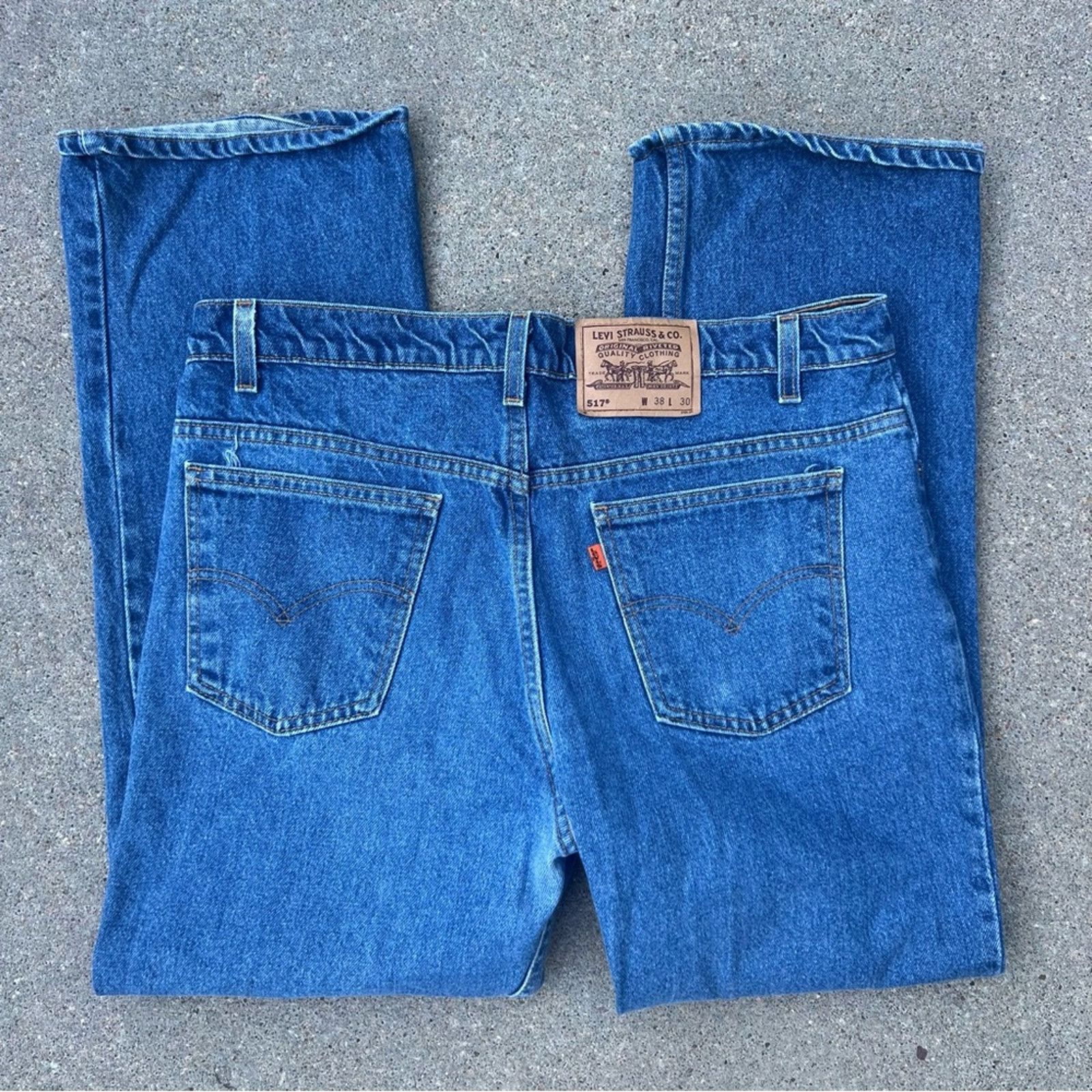 image of Levis Vintage 90's Levi’S 517 Orange Tab Boot Cut Jeans 38X30 in Blue, Men's