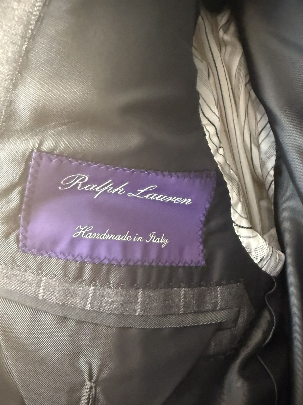 Ralph Lauren Purple Label RLPL grey stripe suit Size 38R - 4 Thumbnail
