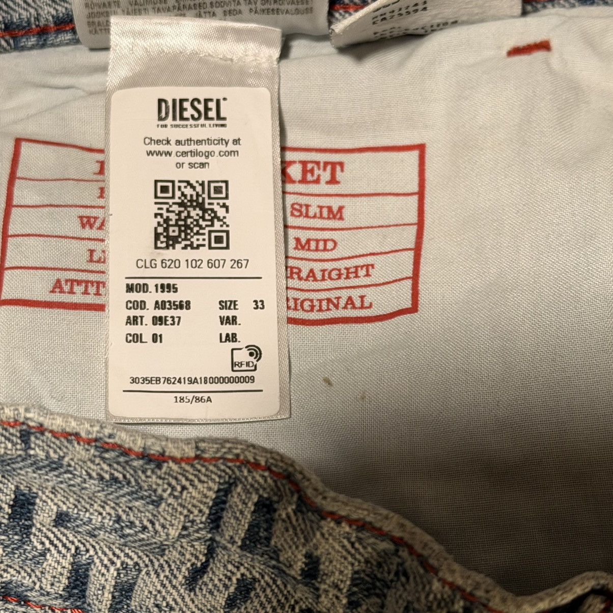 Diesel Diesel 1995 Monogram Jeans Glenn Martens Slim Straight Size US 33 - 11 Thumbnail
