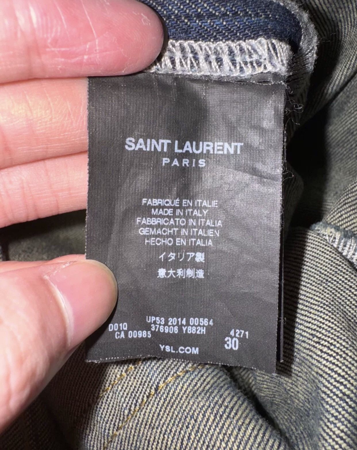 Saint Laurent Paris × Yves Saint Laurent Saint laurent slp 14FW Ghost Claw Wave Basic Blue Jeans Size US 30 / EU 46 - 5 Thumbnail