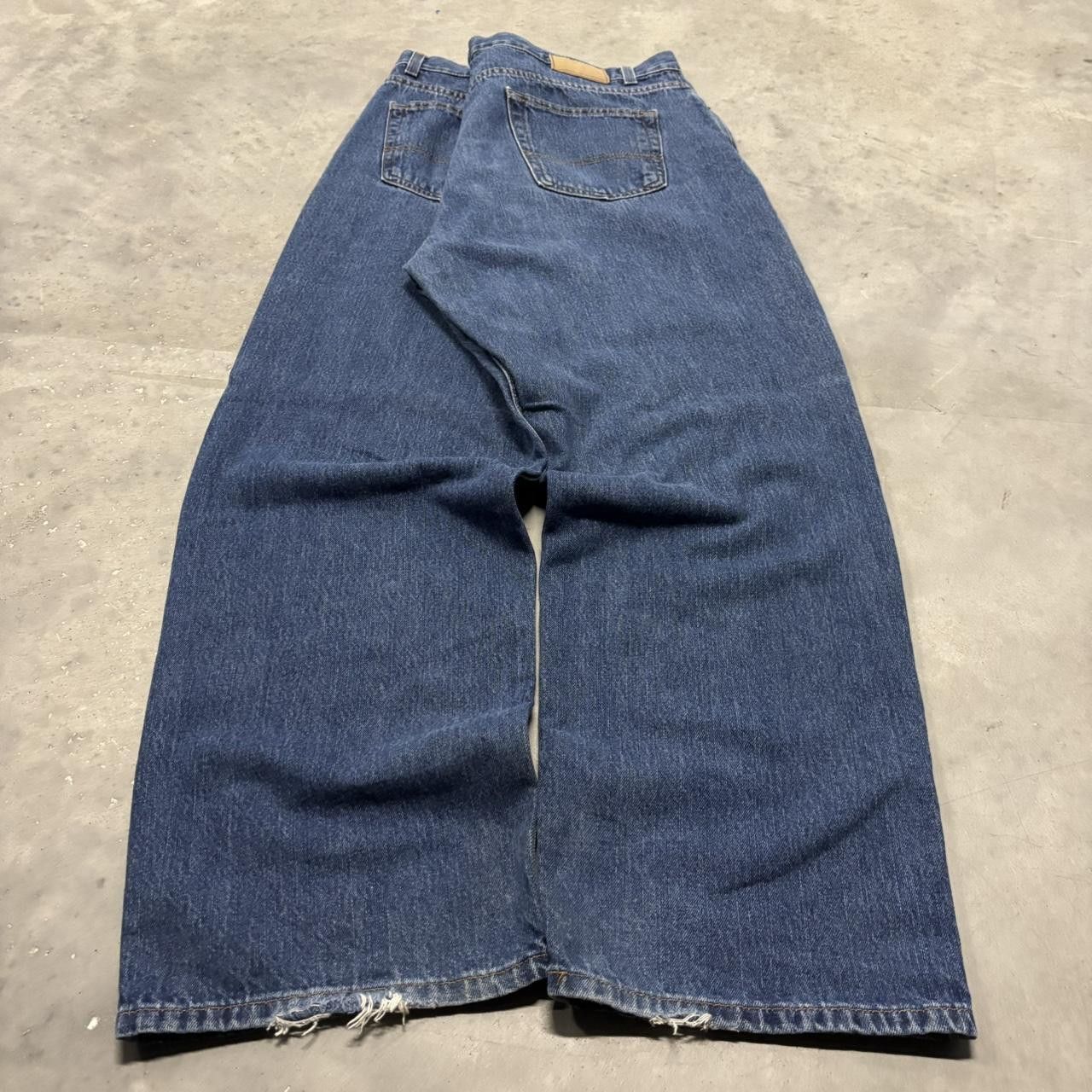 Japanese Brand × Vintage Crazy Vintage Y2K/2000s Baggy Dark Blue Wash Skater Denim Jeans! Size US 38 / EU 54 - 4 Thumbnail