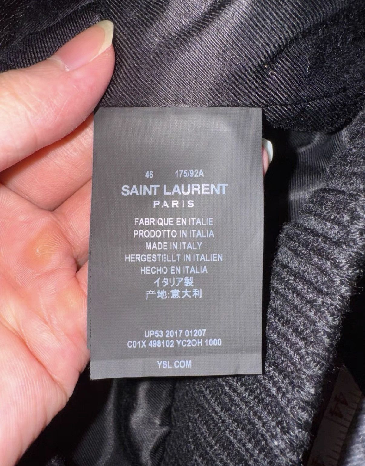 Saint Laurent Paris Saint Laurent Shearling Collar Waxed Leather Bomber Jacket Size US M / EU 48-50 / 2 - 8 Thumbnail