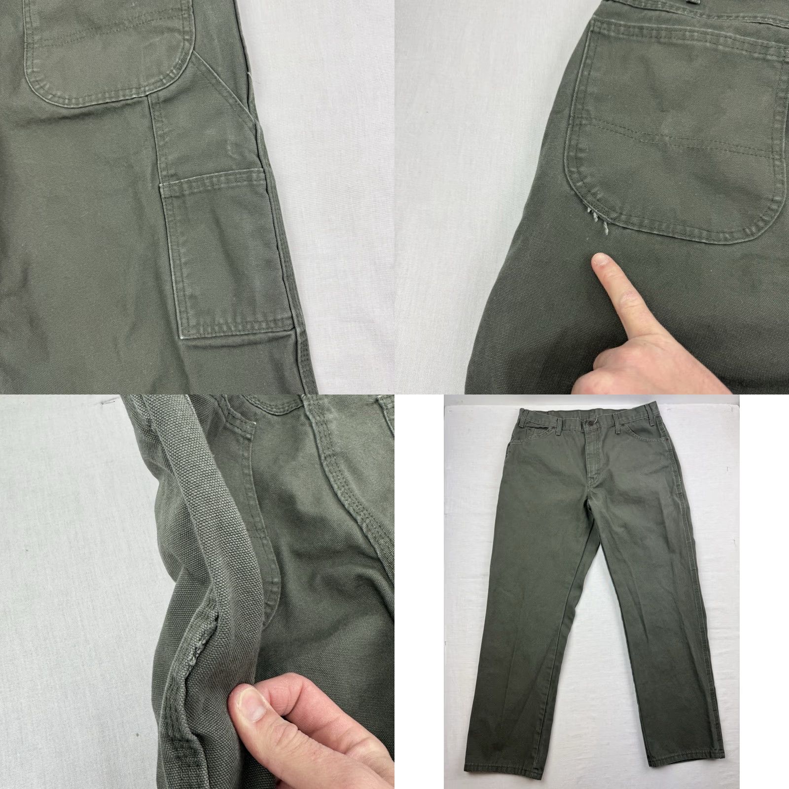 Dickies VINTAGE Dickies Carpenter Canvas Pants Men Green 36x32 Relaxed Grunge Y2K Workwear Casual Size US 36 / EU 52 - 9 Thumbnail