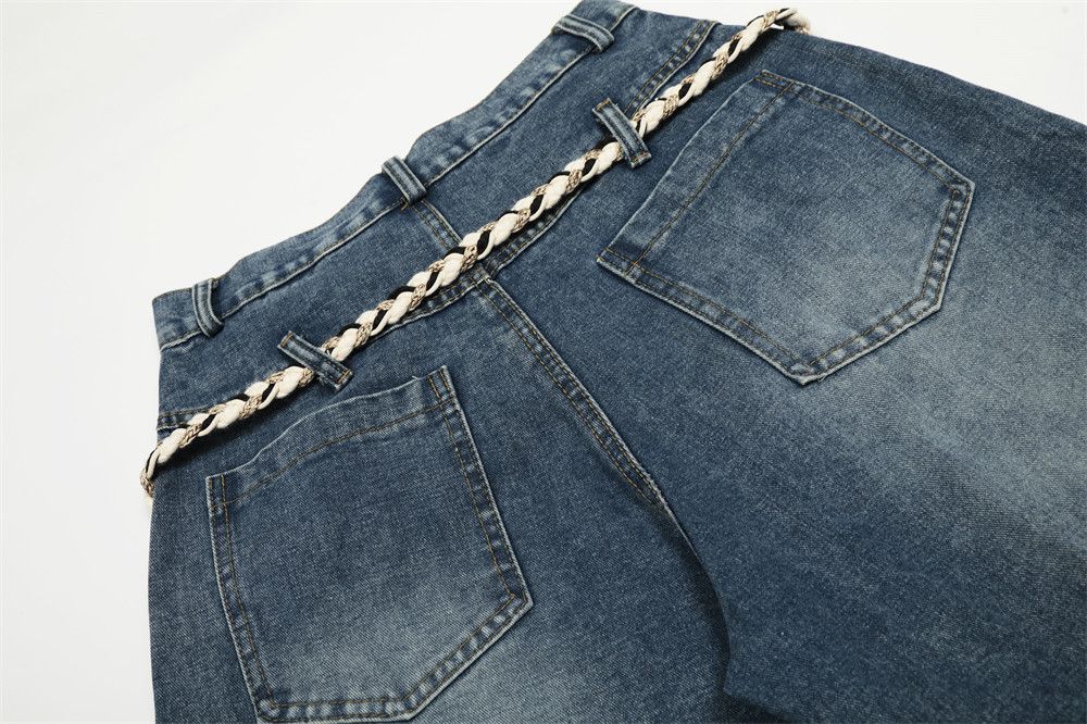 Jean Men's waistband distressed loose washed scimitar jeans Size US 32 / EU 48 - 5 Thumbnail