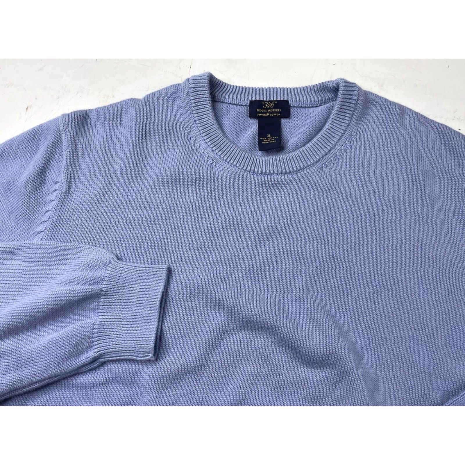 Brooks Brothers Brooks Brothers Knit Sweater Mens XL Blue Supima Cotton Crew Neck Pullover Thick Classic Preppy American Modern Pullover Regular Knit Sweater Men Size US XL / EU 56 / 4 - 3 Thumbnail