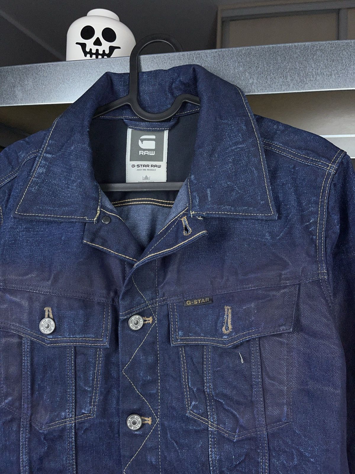 G-Star G star waxed dark indigo denim trucker jacket perfect use Size US L / EU 52-54 / 3 - 4 Thumbnail