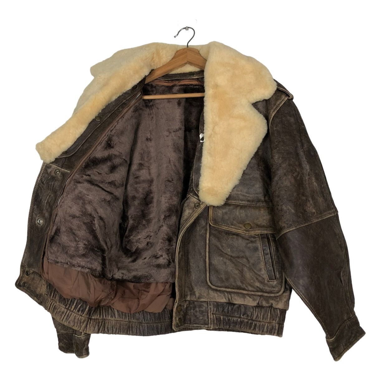Japanese Brand 🔥VINTAGE FLY LEATHER JACKET BIKER MINK FUR COLLAR Size US M / EU 48-50 / 2 - 11 Thumbnail