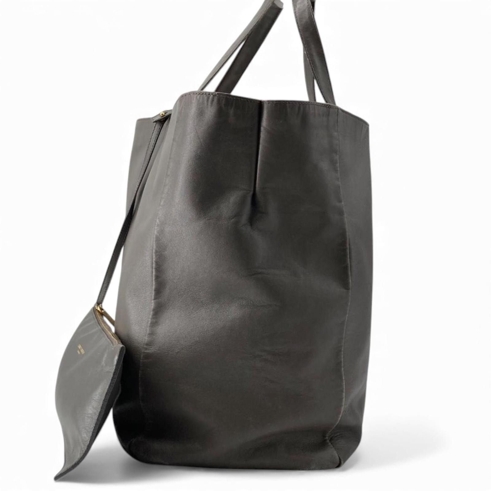 Saint Laurent Paris Saint Laurent - Grey Leather Tote Bag Pouch Size ONE SIZE - 3 Thumbnail