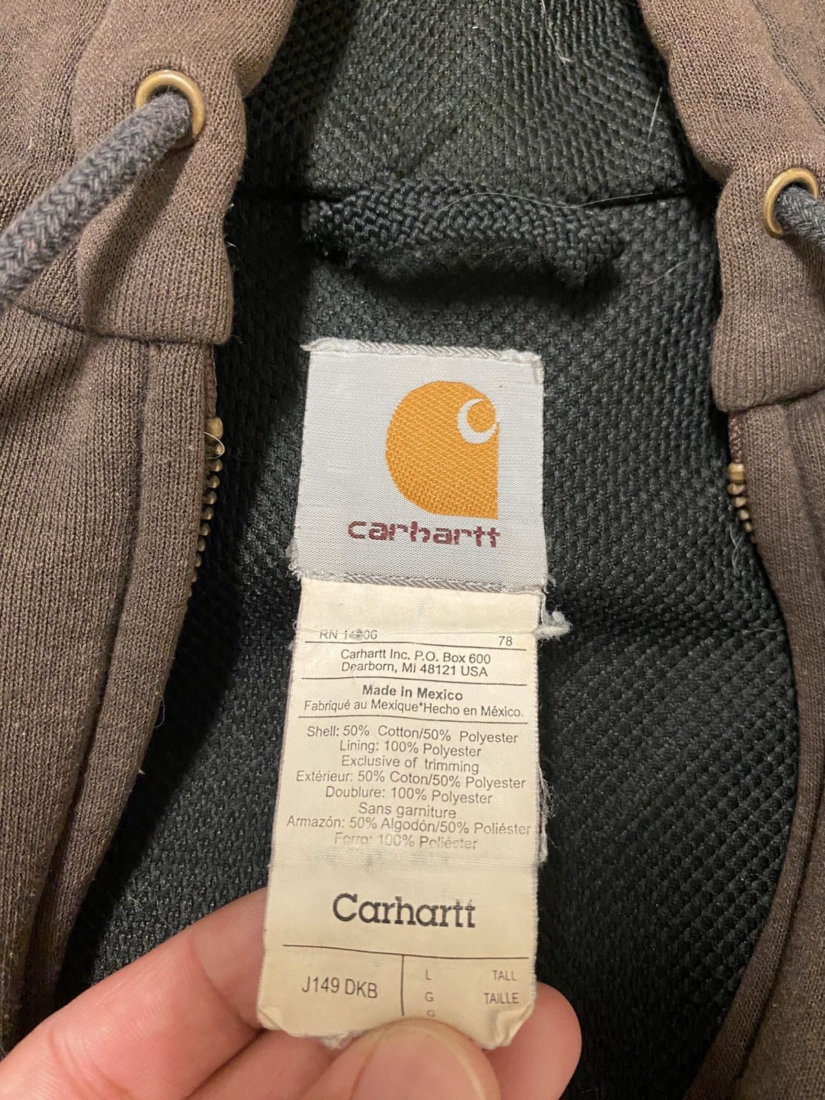 Carhartt Vintage Carhartt Brown Zip Up Lined Hoodie Jacket Grail Y2K Size US L / EU 52-54 / 3 - 3 Thumbnail