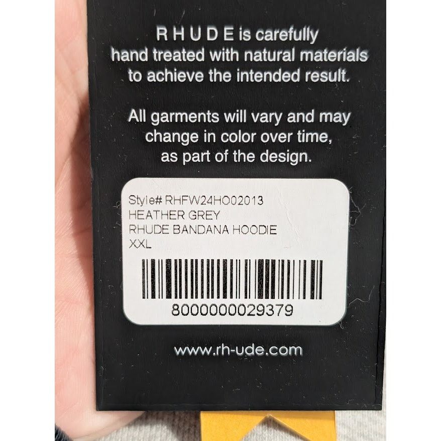 Rhude o1rshd1 Rhude Bandana Hoodie in Heather Grey Size US XXL / EU 58 / 5 - 17 Thumbnail