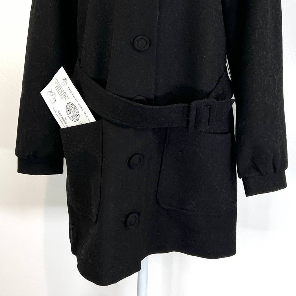 Other Something Navy Noelle Coat Black Wool Mid Length Belted Size M / US 6-8 / IT 42-44 - 4 Thumbnail