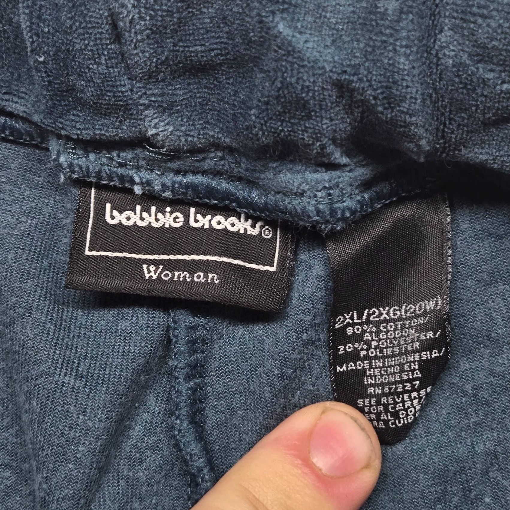 Vintage Bobbie Brooks Blue Sweatpants Women's 2XL Pull On Elastic Waist Straight Leg Casual Pants Pants Size 40" / US 18 - 3 Thumbnail