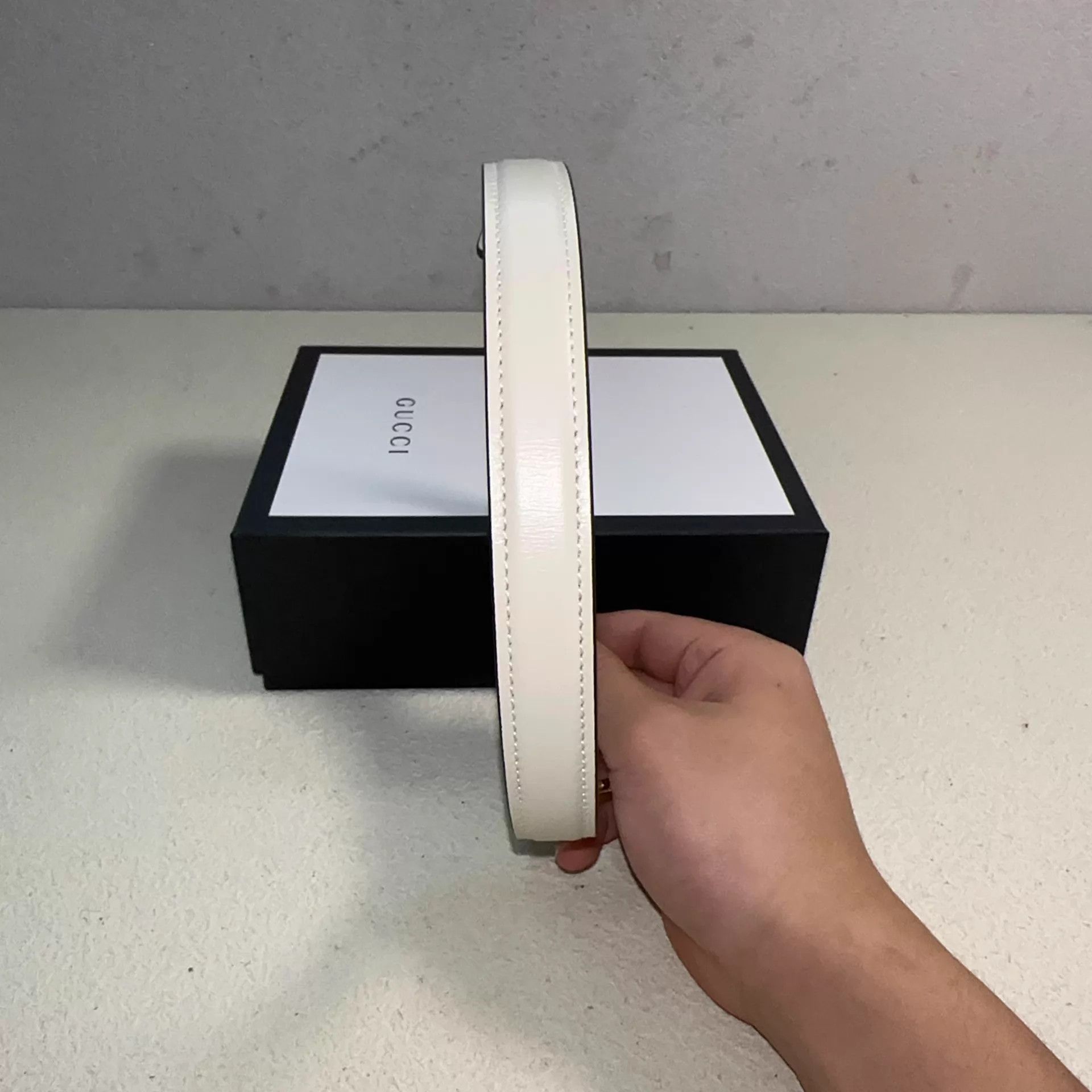 Gucci GUCCI Double G Gold Buckle 2cm Wide Belt Size ONE SIZE - 3 Thumbnail