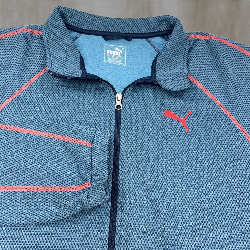 Puma PUMA Sweatshirt Men Large Blue Pink Full Zip Jacket Performance Track Suit Size US L / EU 52-54 / 3 - 1 Thumbnail