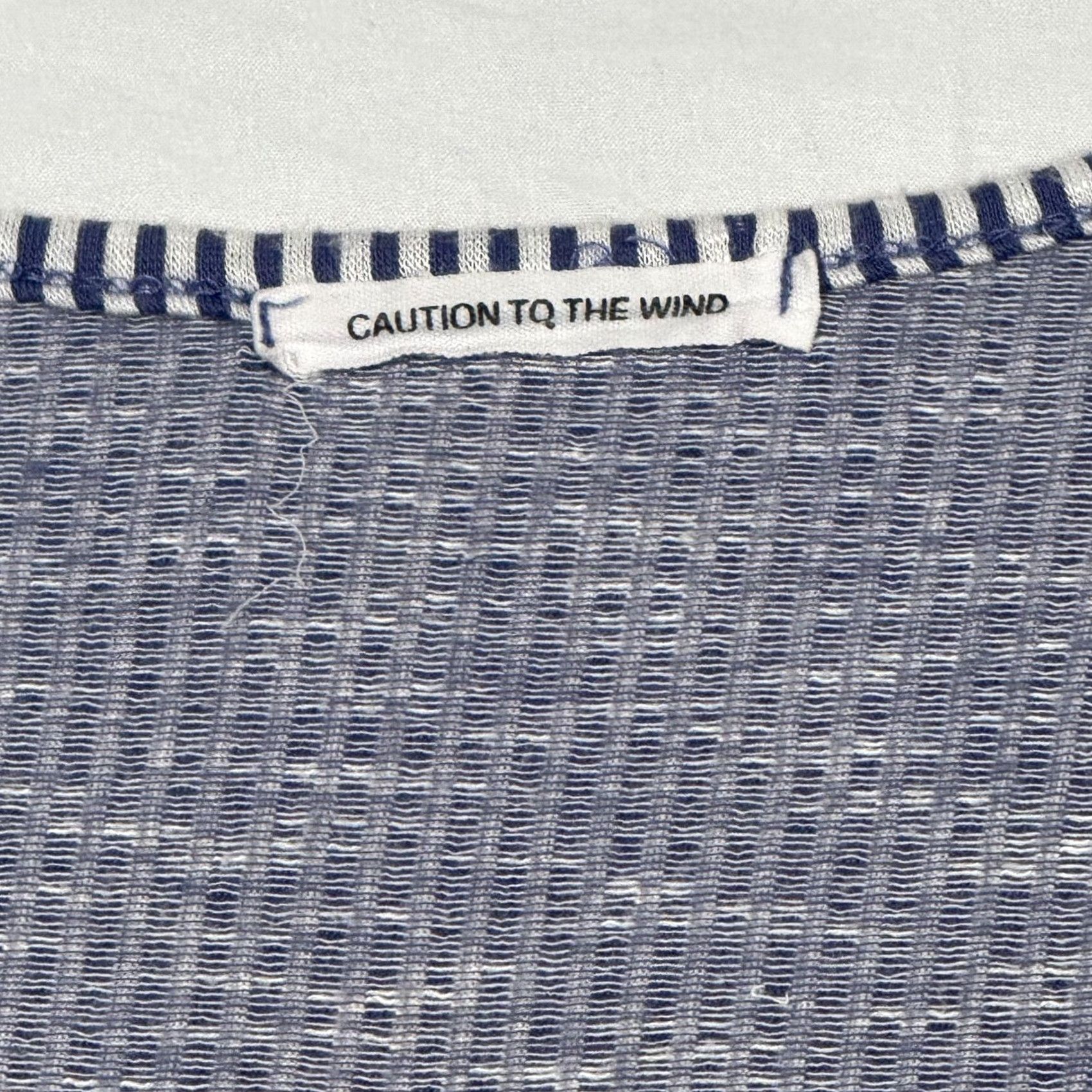 Vintage Caution To The Wind Blouse Womens Size S Blue Striped Peplum V Neck Flutter Sleeve Short Sleeve Womens Size S / US 4 / IT 40 - 2 Thumbnail