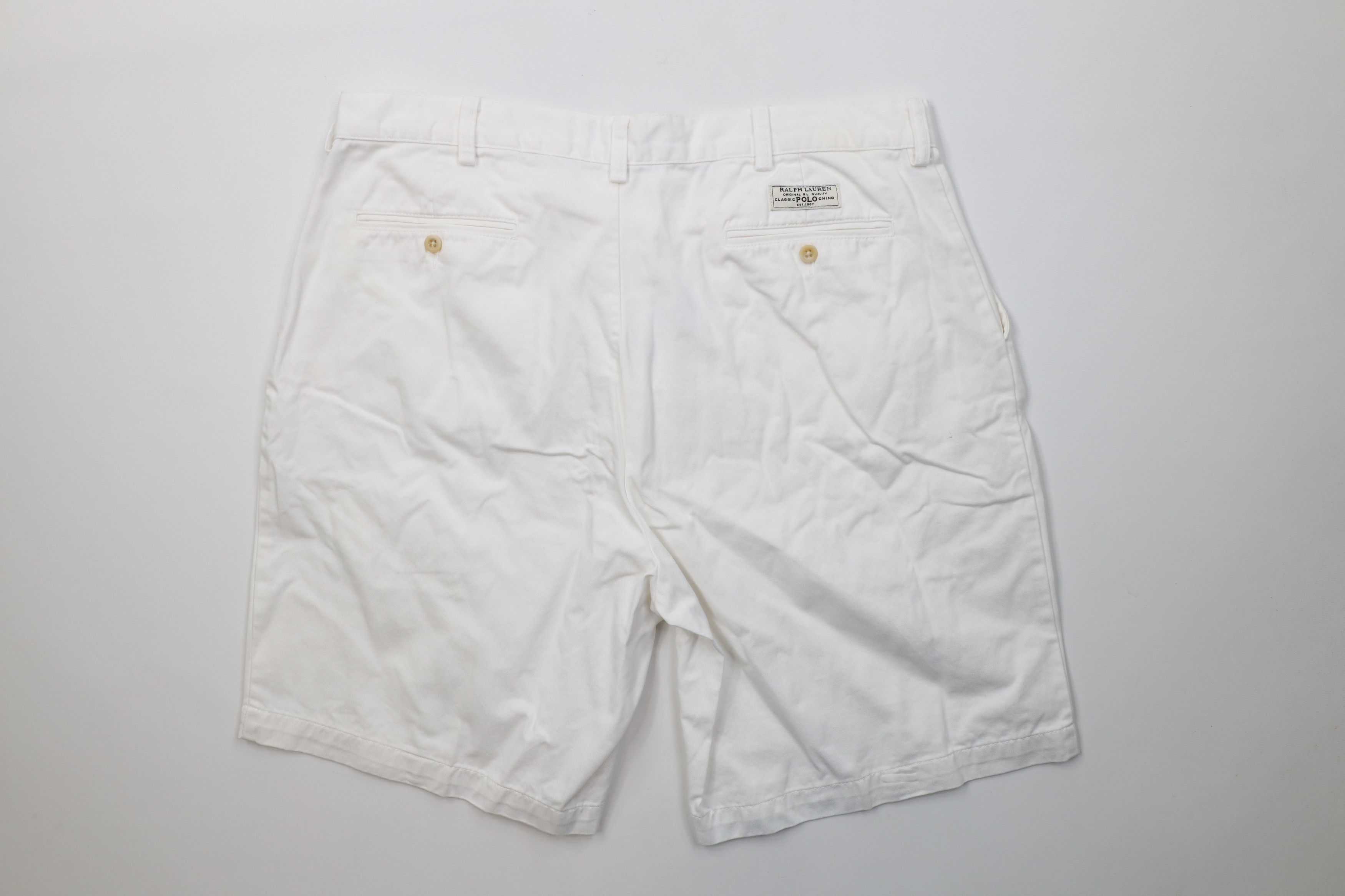 Ralph Lauren Vintage 90s Ralph Lauren Chino Shorts White Cotton Golfing Size US 38 / EU 54 - 8 Thumbnail
