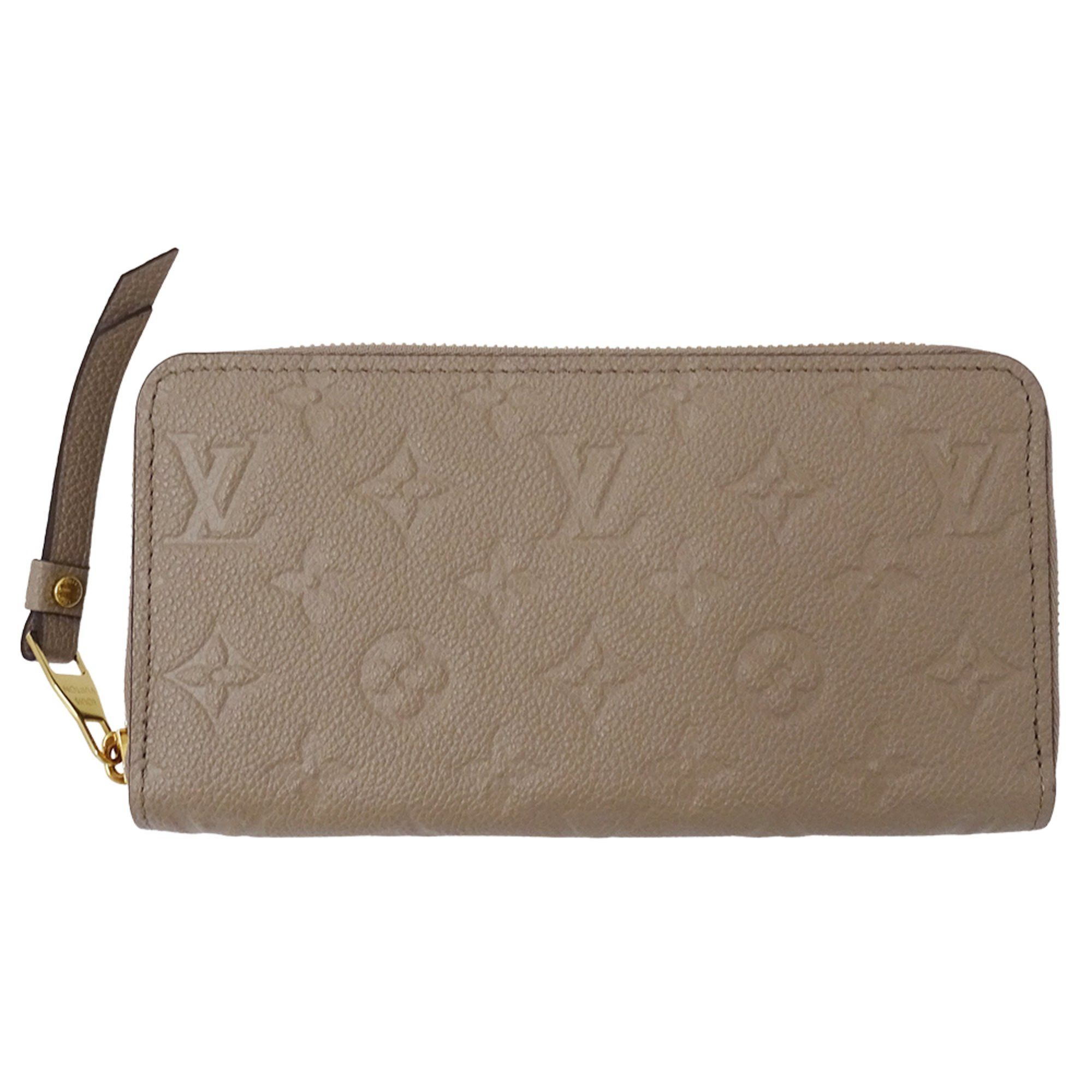 Louis Vuitton Monogram Empreinte Women's Brand Long Wallet Zippy Tourterelle M69034 Round Zipper Beige