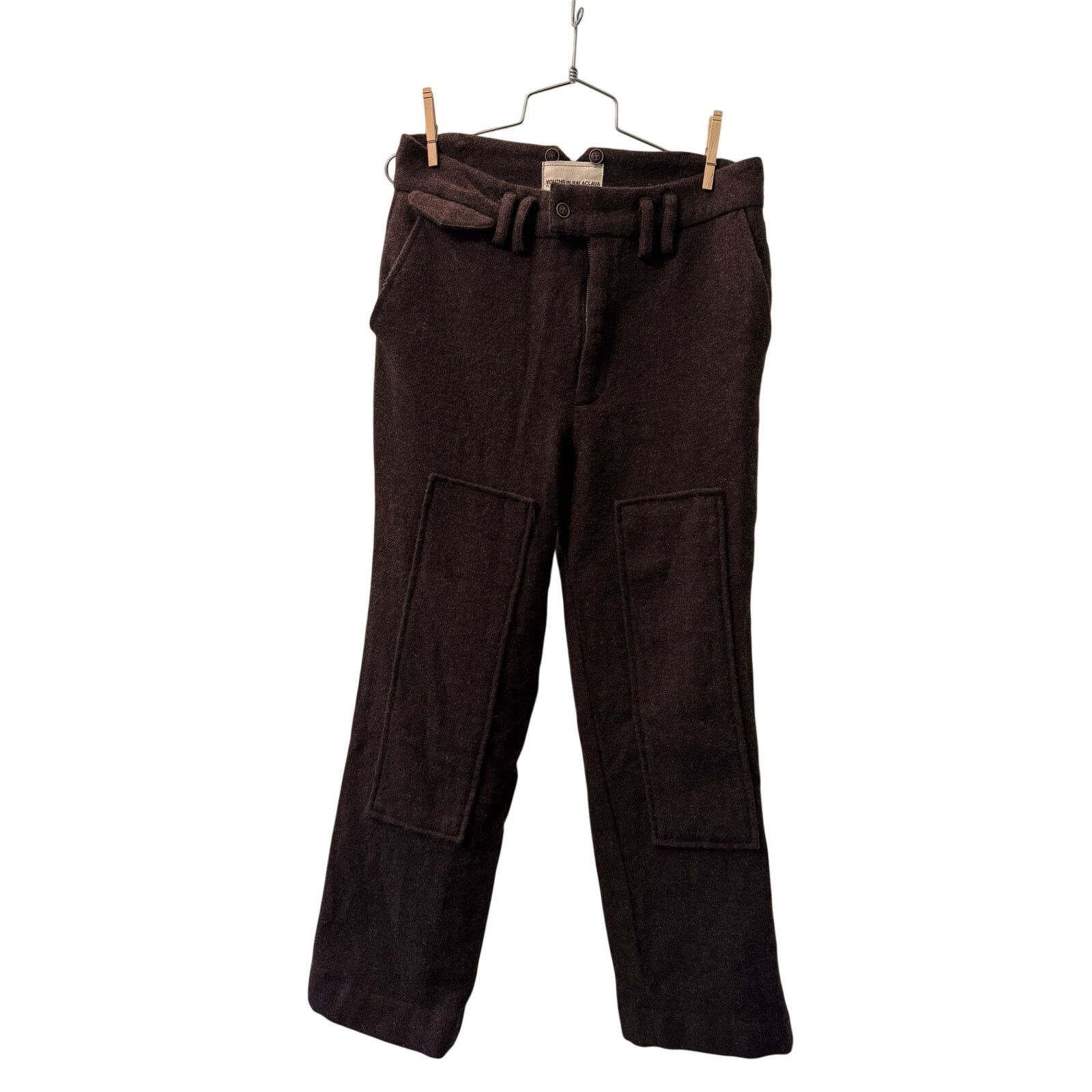 Youths In Balaclava Brown Brushed Wool Trousers Size US 34 / EU 50 - 1 Thumbnail