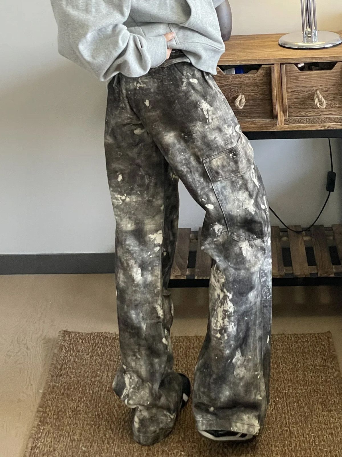 Japanese Brand Men's Retro Loose Camouflage Cargo Straight Leg Jeans Size US 32 / EU 48 - 4 Thumbnail