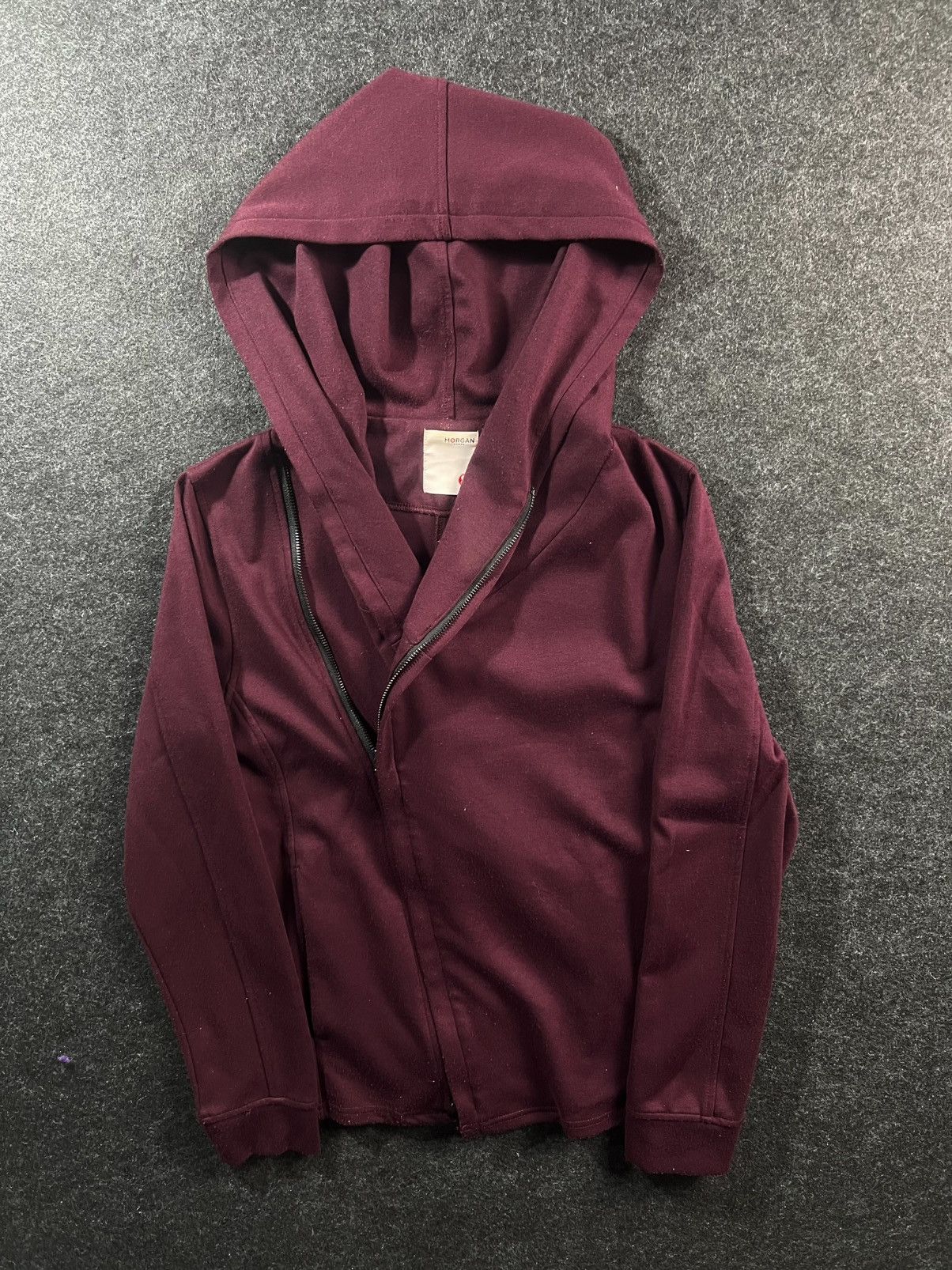Morgan Homme Morgan Maroon Asymmetrical Hoodie Morgan De Toi Rare Size US S / EU 44-46 / 1 - 2 Thumbnail