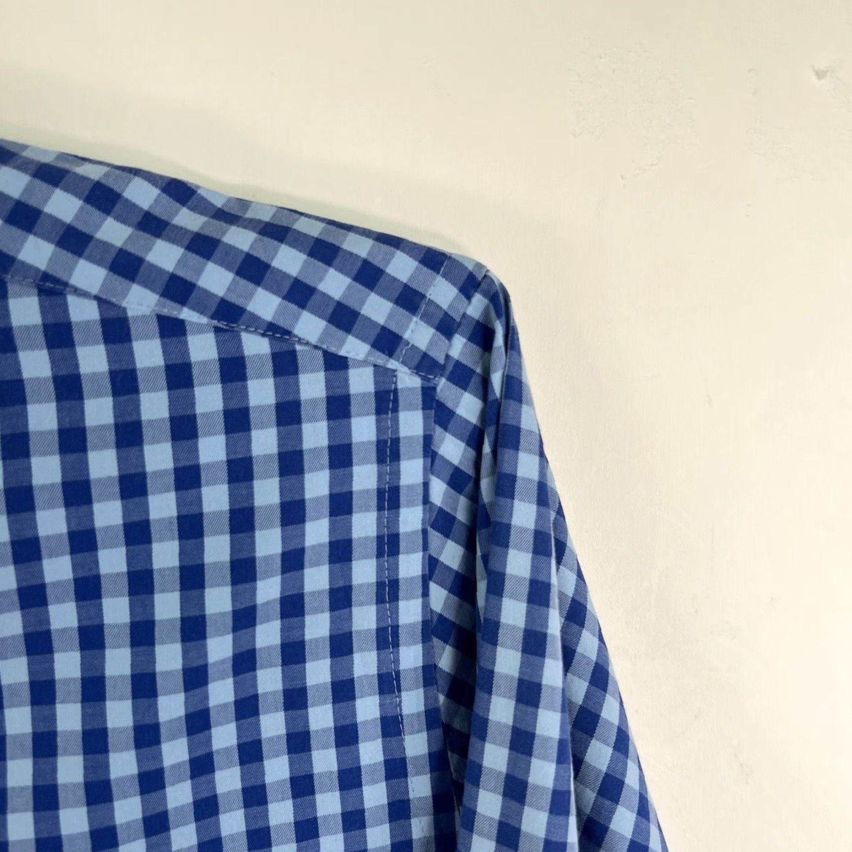 Peter Millar Peter Millar Shirt Adult XL Blue Button-Up Check Long Sleeve Cotton Spandex Preppy Mens Size US XL / EU 56 / 4 - 2 Thumbnail