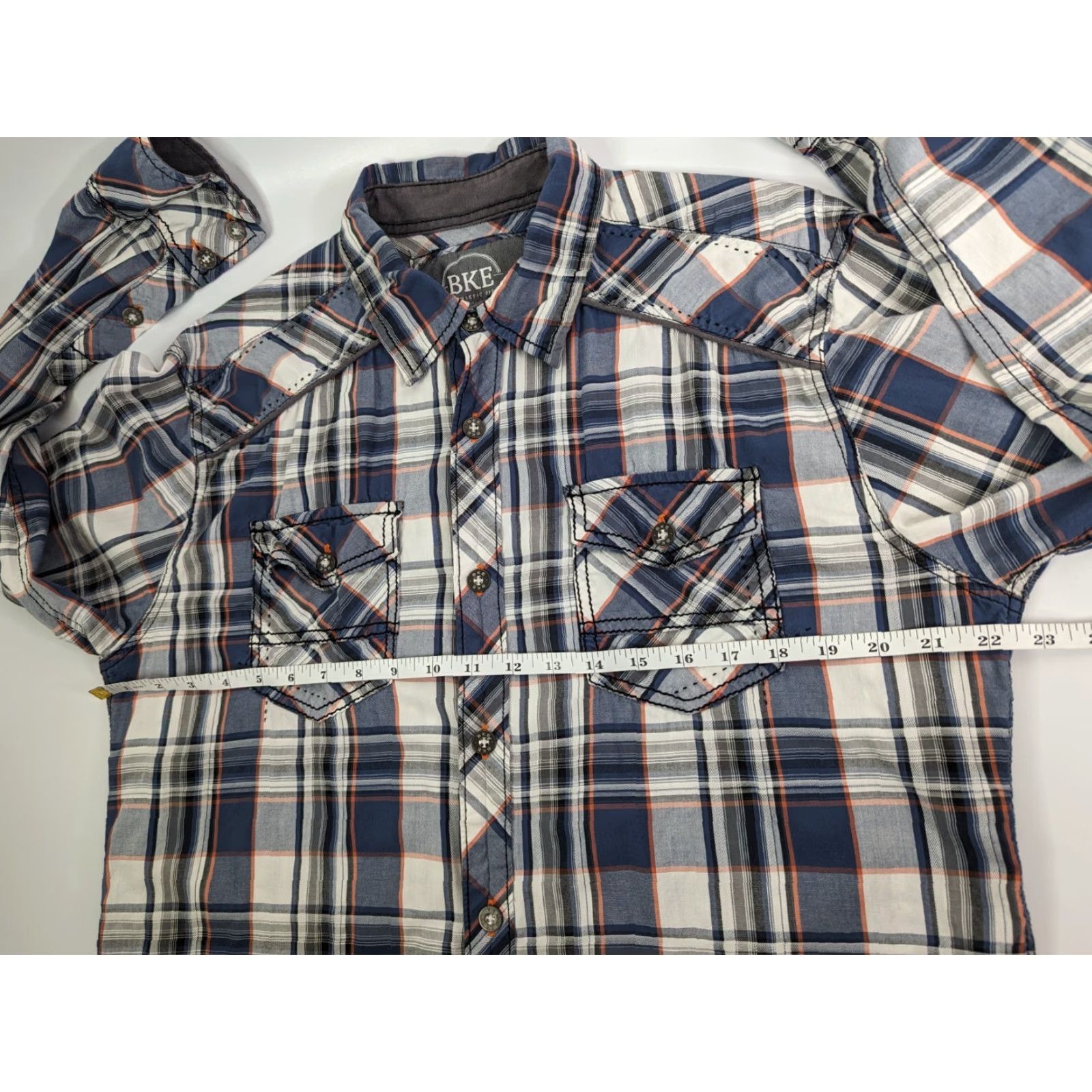 BKE BKE Shirt Mens Large Plaid Athletic Fit Long Sleeve Button-Up Collar Knit Cotton Multicolor Pattern Classic Western 90s Theme No Size US L / EU 52-54 / 3 - 6 Thumbnail