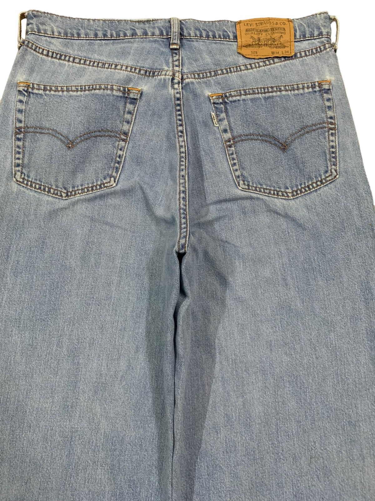 Levi's Vintage 90s Levis 529 White Tab Blue Washed Baggy Jeans Size US 33 - 11 Thumbnail