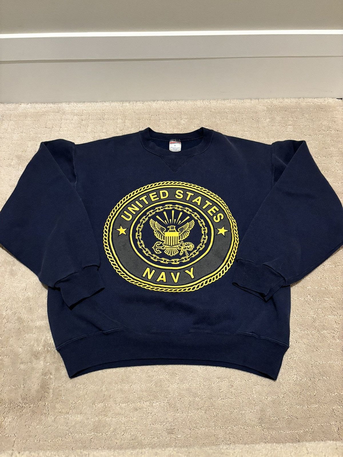 Vintage Vintage Navy crewneck sweater Size US M / EU 48-50 / 2 - 1 Thumbnail