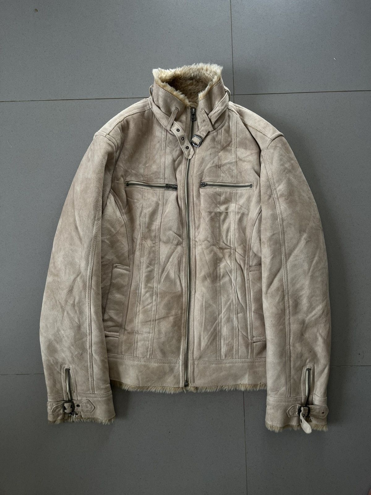 14th Addiction MALE & JAPANESE FUR BONDAGE BIKERS JACKET GOTHIC PUNK STYLE Size US M / EU 48-50 / 2 - 5 Thumbnail