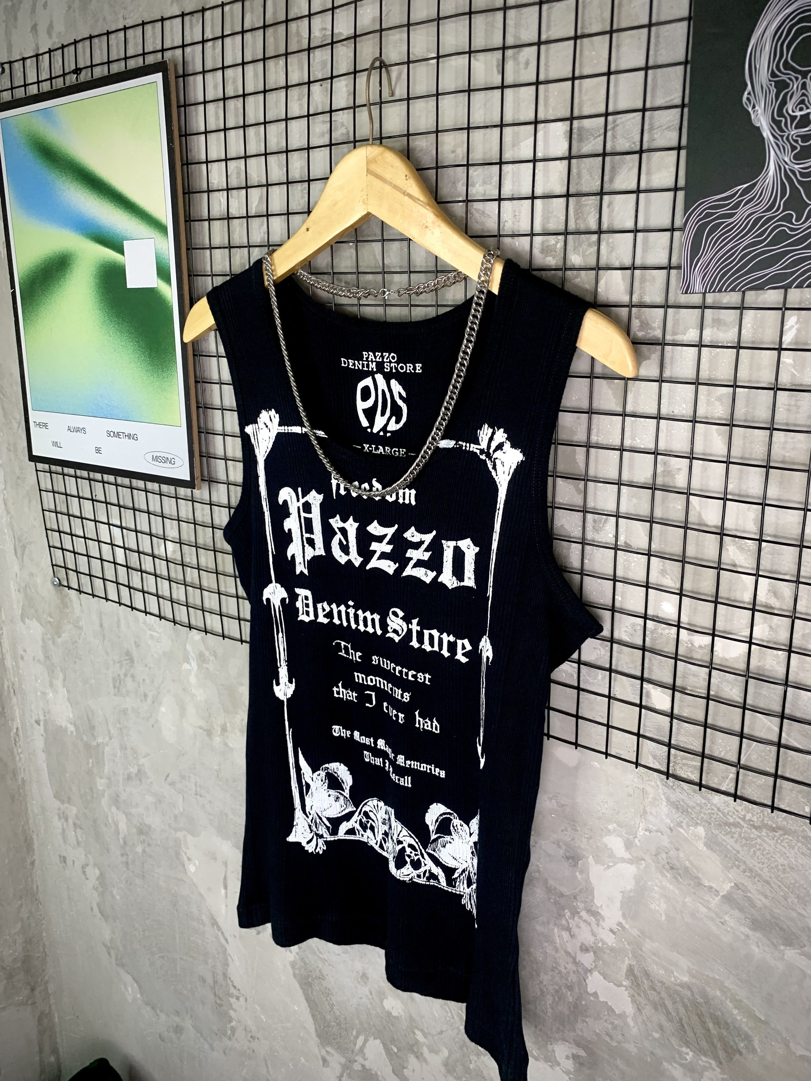 Pazzo Y2K Pazzo Grunge Gothic Graphic Poem Thermal TankTops Size US XL / EU 56 / 4 - 2 Thumbnail