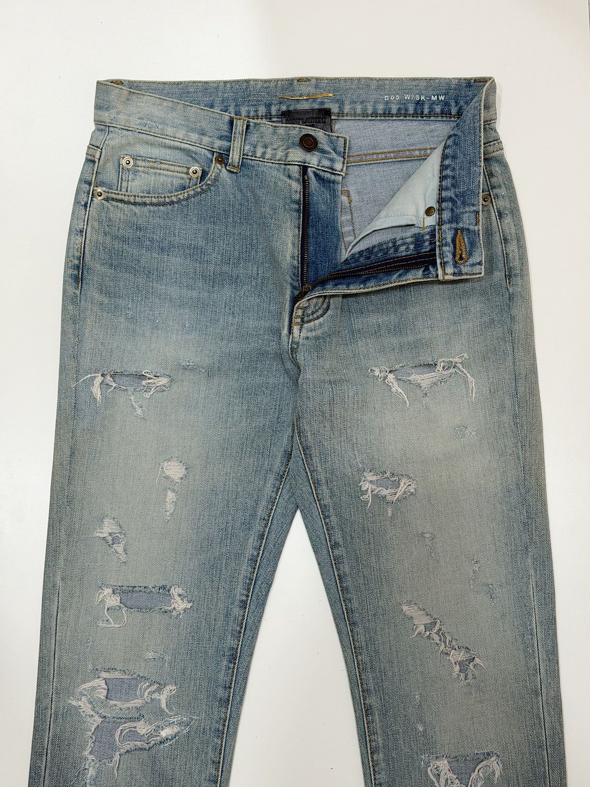Saint Laurent Paris Hedi Slimane 2016 Crash Denim Jeans SAINT