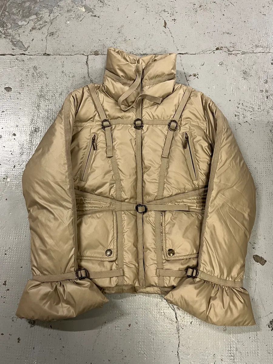 Just Cavalli 2000s Cavalli Harness Bondage Beige Puffer Jacket Size S / US 4 / IT 40 - 1 Thumbnail