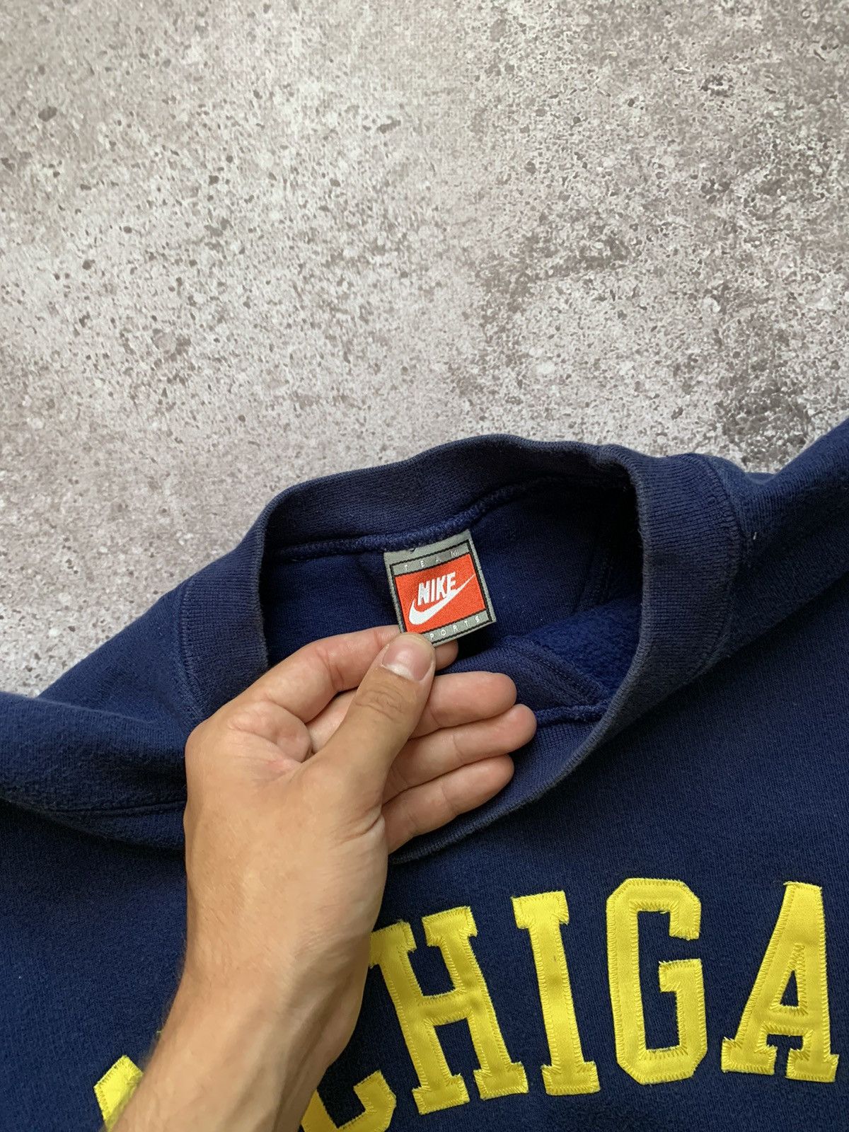 Nike × Vintage Vintage Nike Michigan Center Swoosh Sweatshirt Blue Large Size US XL / EU 56 / 4 - 5 Thumbnail