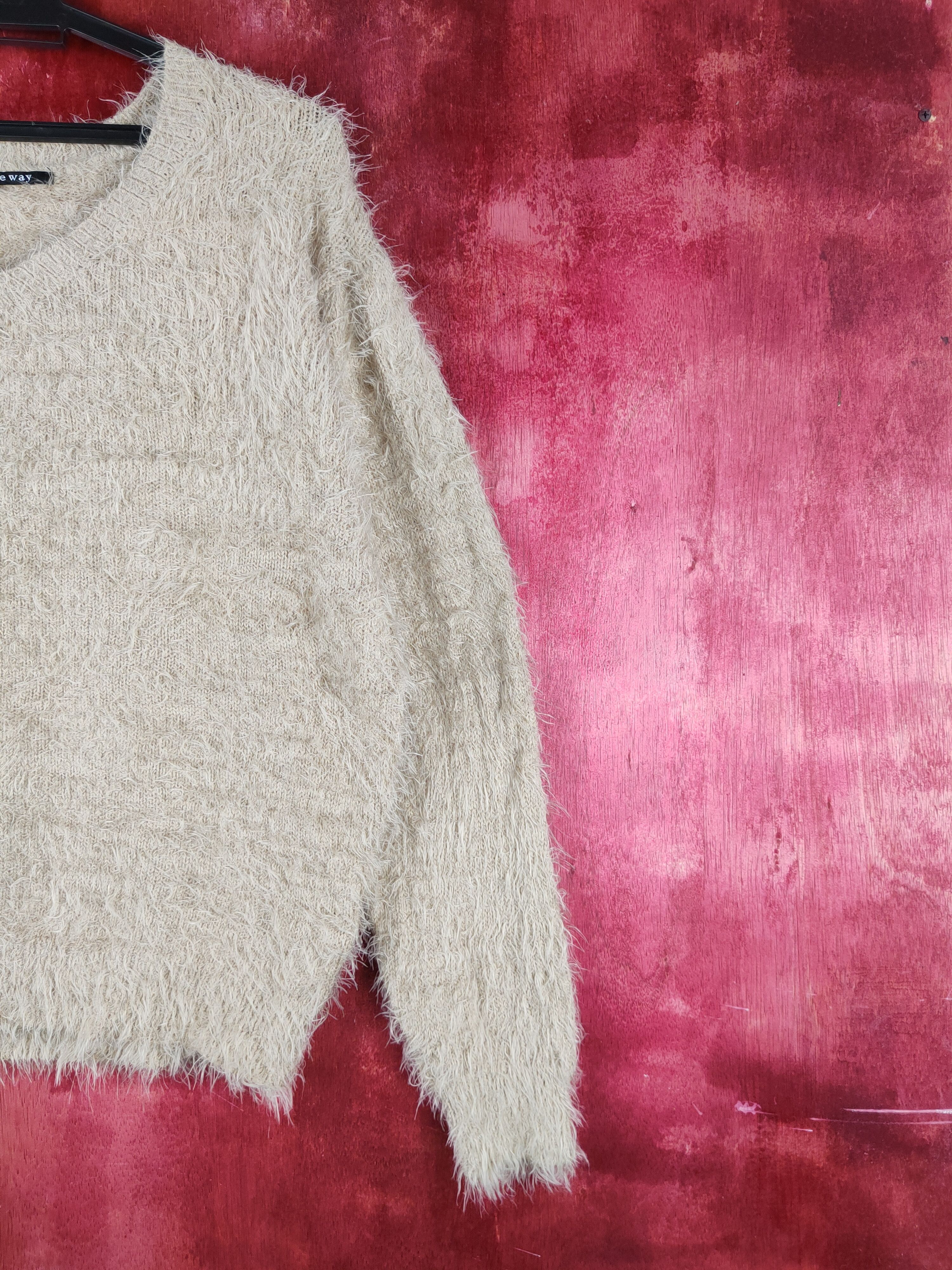Homespun Knitwear One Way Brown Shag Shaggy Fur Mohair Knitwear #S2169 Size M / US 6-8 / IT 42-44 - 5 Thumbnail
