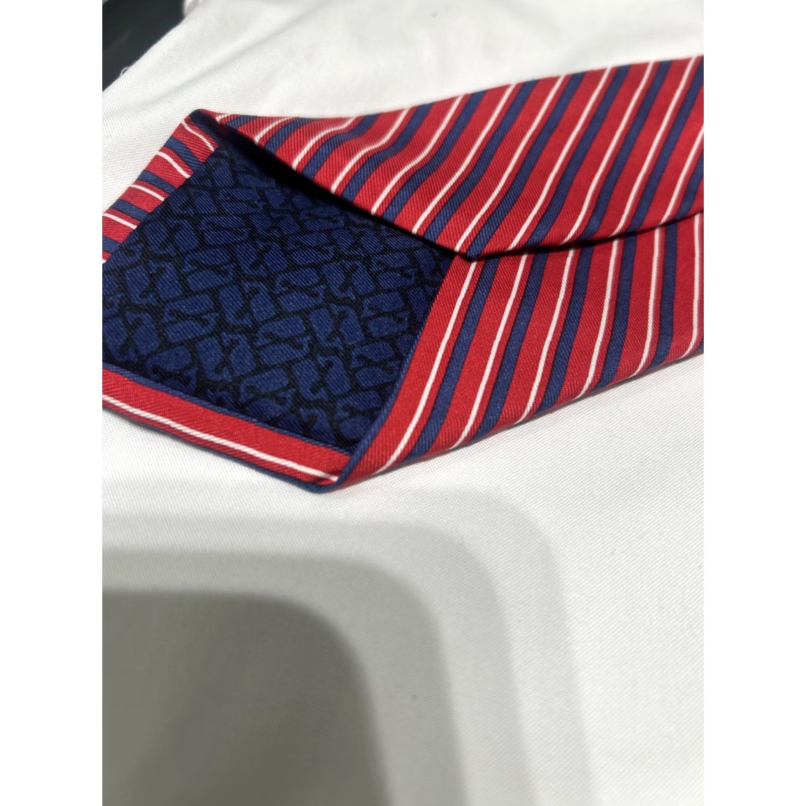 Vineyard Vines Vineyard Vines Tie Men Silk Repp Stripe Martha's Vineyard Multi Colored Red Blue 57"-60" Classic Adjustable Tropical Designer Tie Mens Size ONE SIZE - 3 Thumbnail