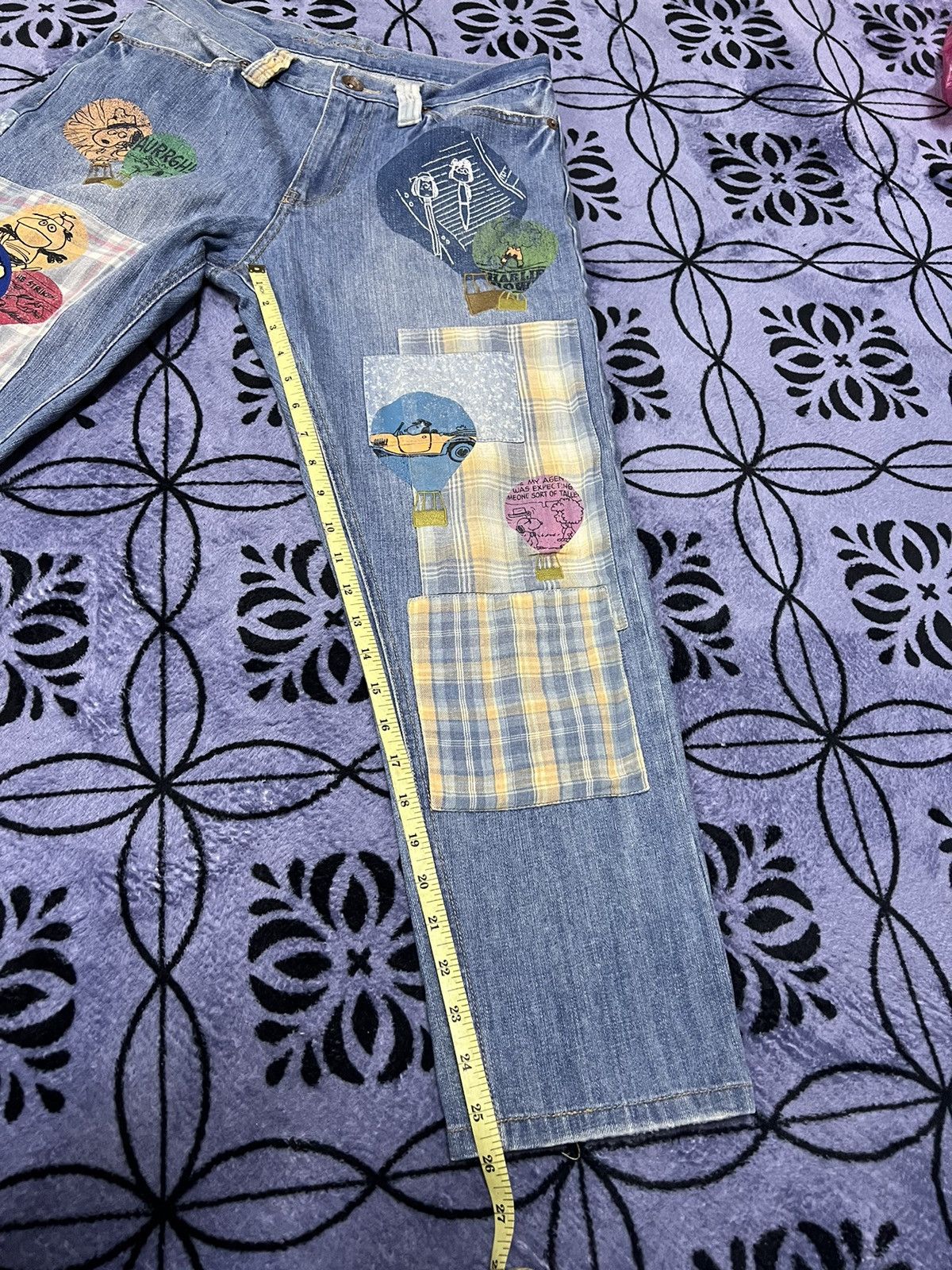 Peanuts × Vintage Peanuts Patchwork Jeans Size 30" / US 8 / IT 44 - 23 Thumbnail