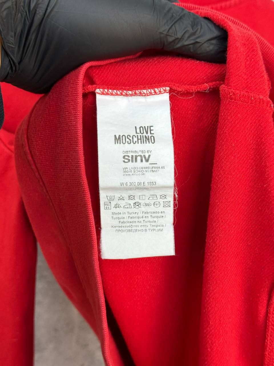 Love Moschino Love Moschino Red Crystal Logo Crew Long Sleeve Sweatshirt Size M / US 6-8 / IT 42-44 - 12 Thumbnail