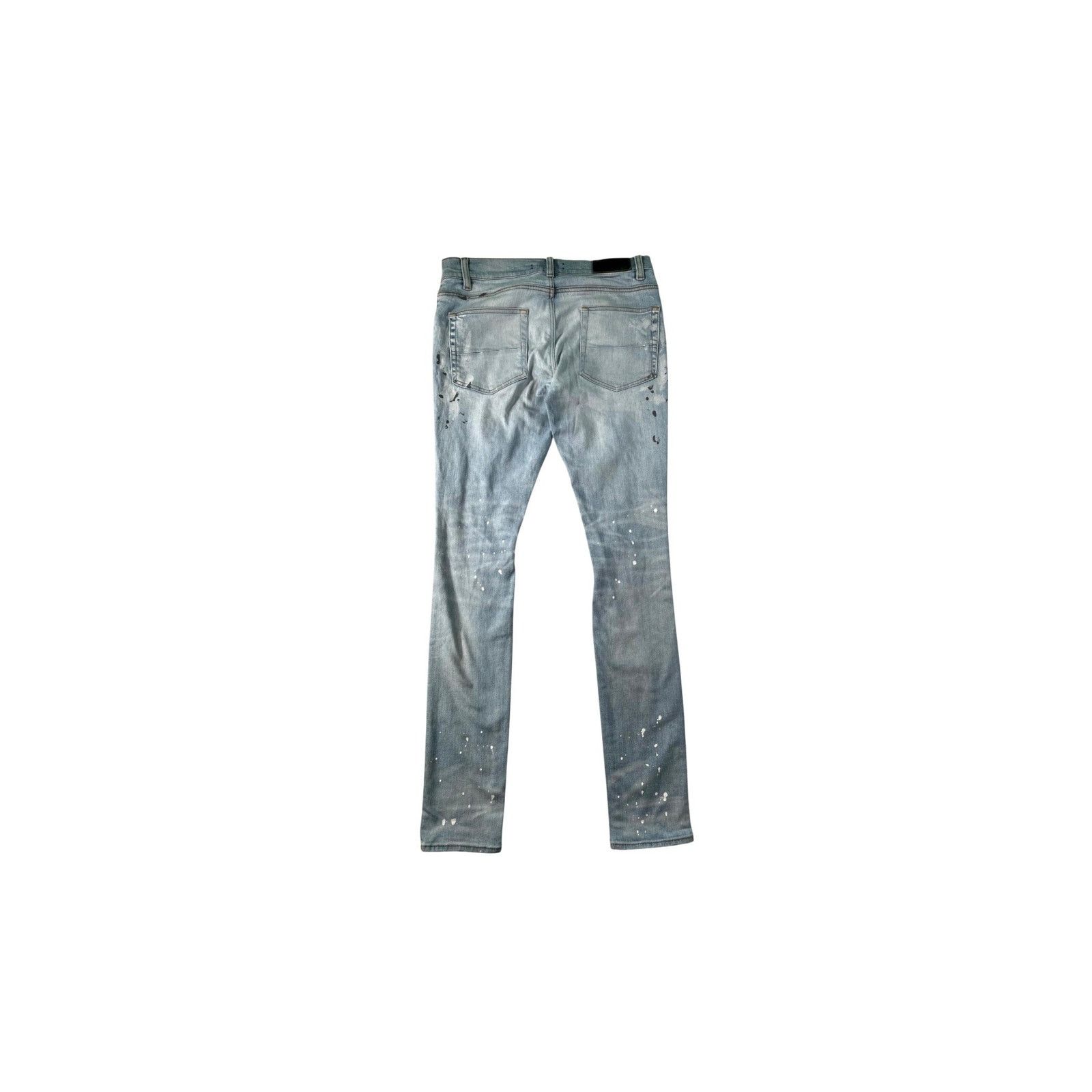 Amiri Amiri Paint Splatter (Zipper) Light Wash Jeans Size US 32 / EU 48 - 2 Thumbnail