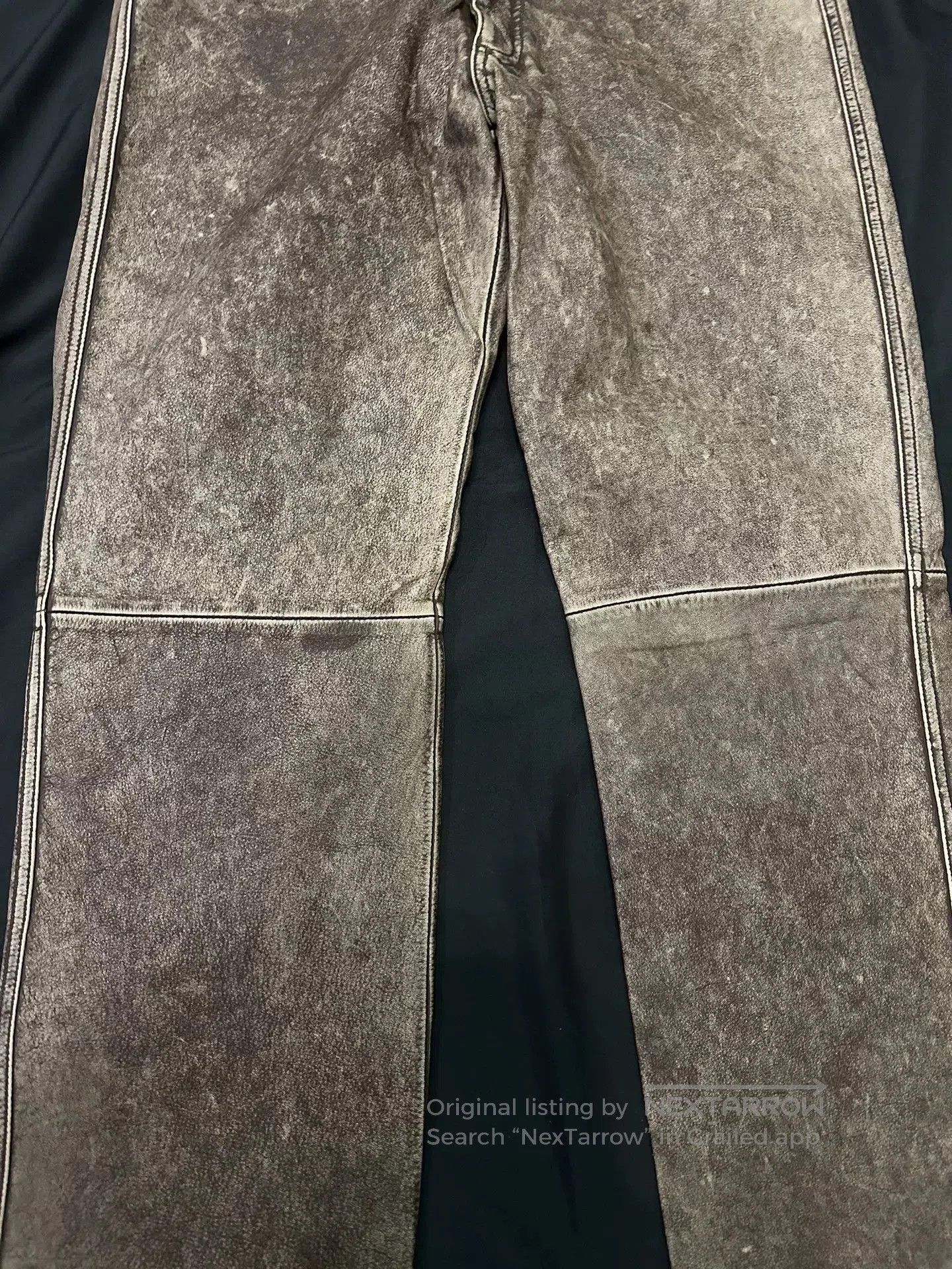 Vintage vintage japanese leather pants with unique finish. Size US 34 / EU 50 - 3 Thumbnail
