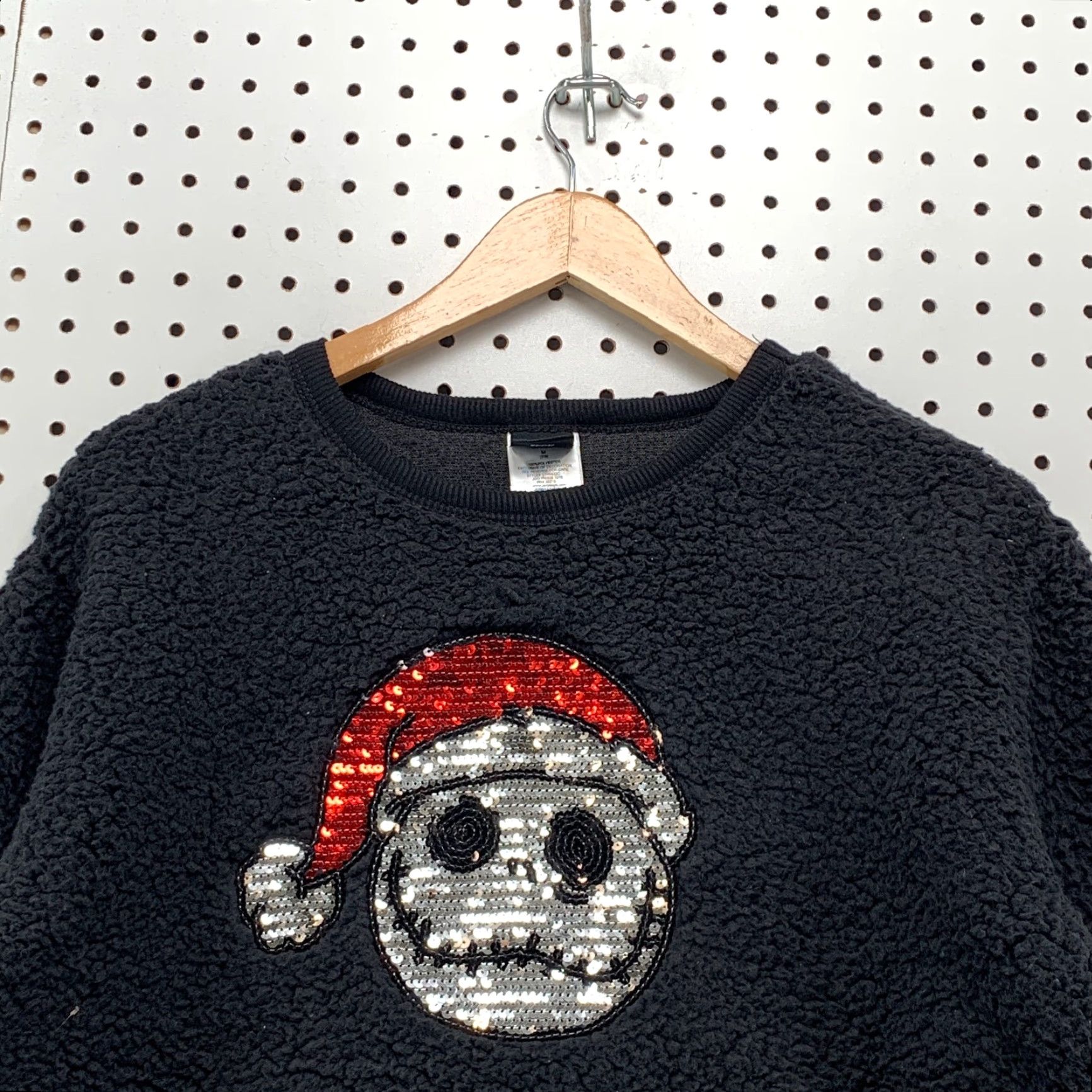 VINTAGE New Disney Nightmare Before Christmas Fleece Sherpa Sweater Womens Medium 21x22 main image 1