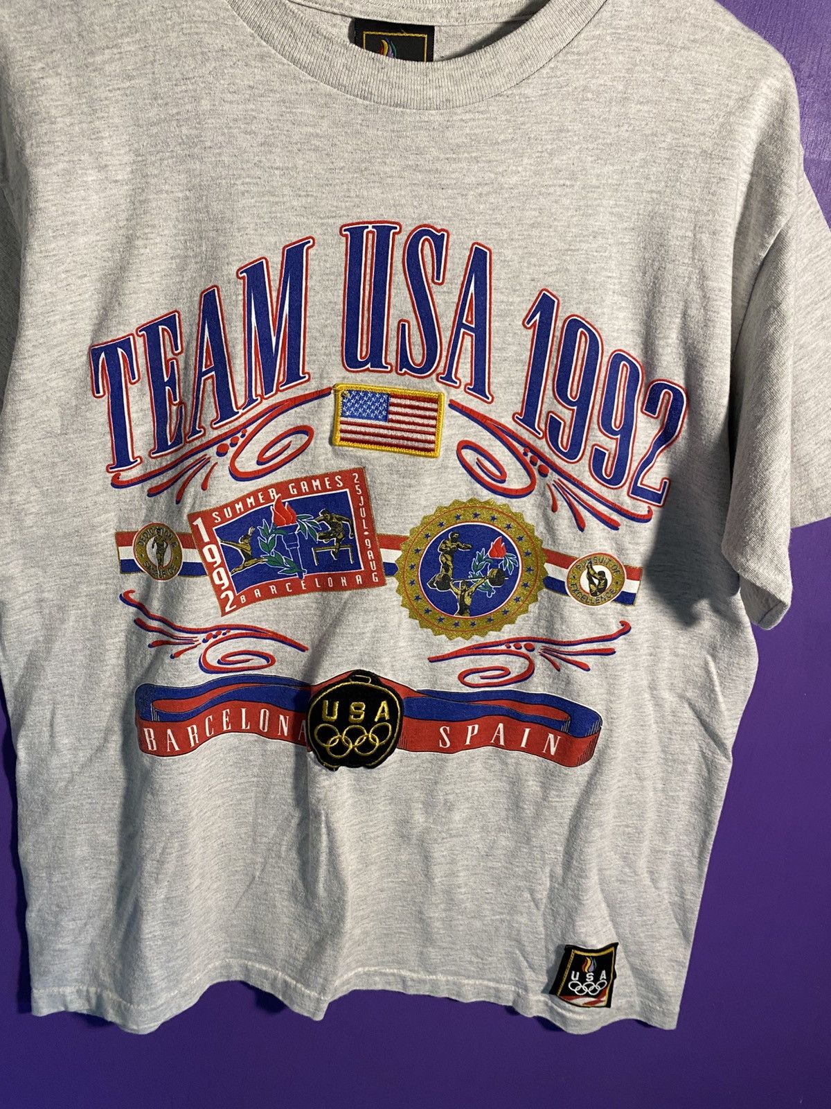 USA Olympics Vintage 1992 Team USA olympics basketball t-shirt Size US L / EU 52-54 / 3 - 3 Thumbnail
